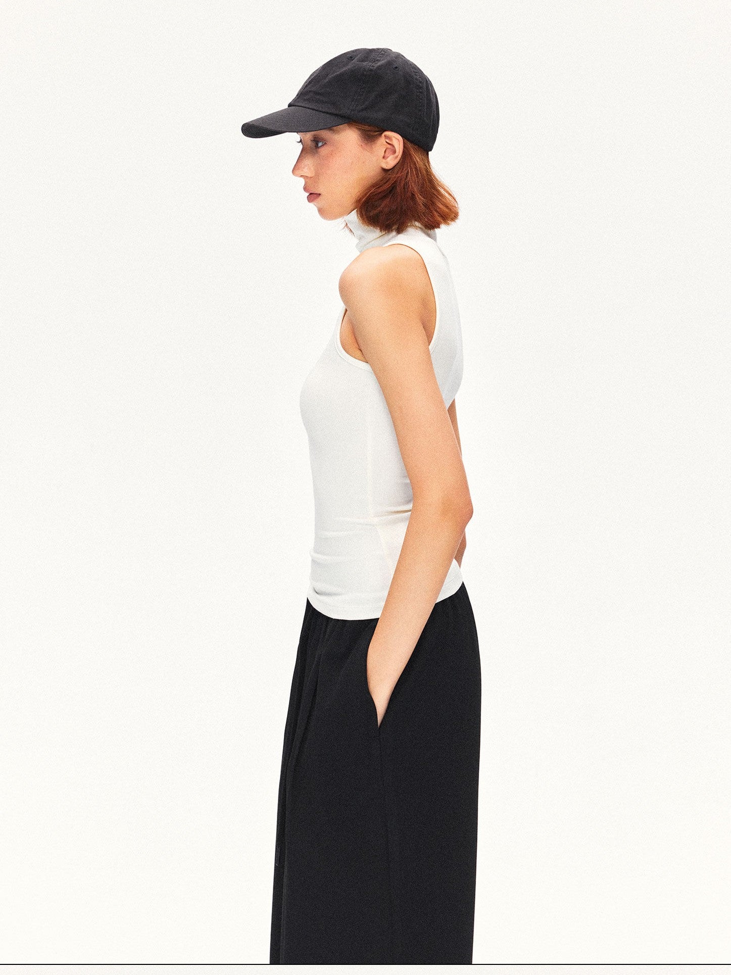 kvkv Ivory High Neck Shoulder Cutout Women&