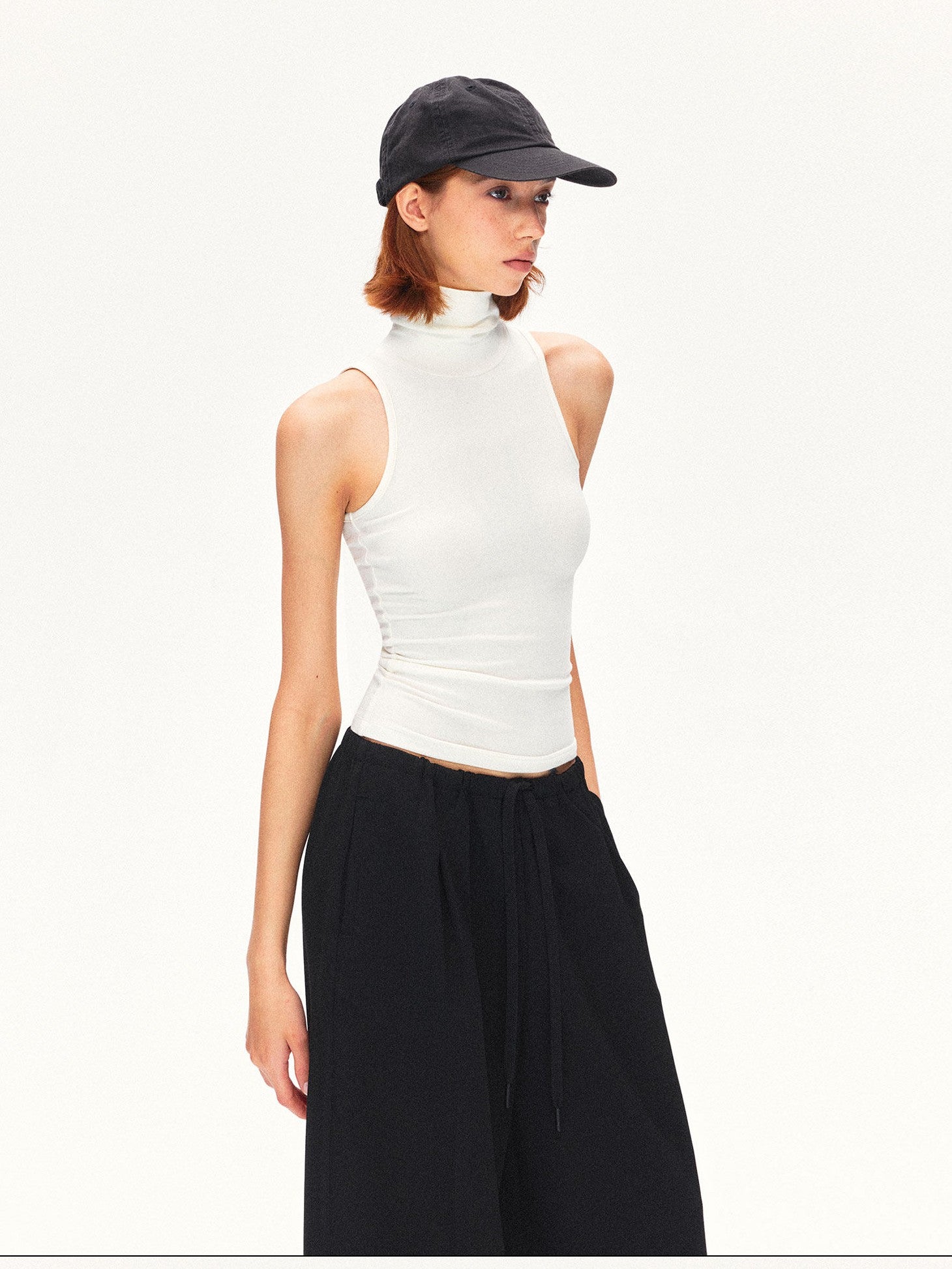 kvkv Ivory High Neck Shoulder Cutout Women&