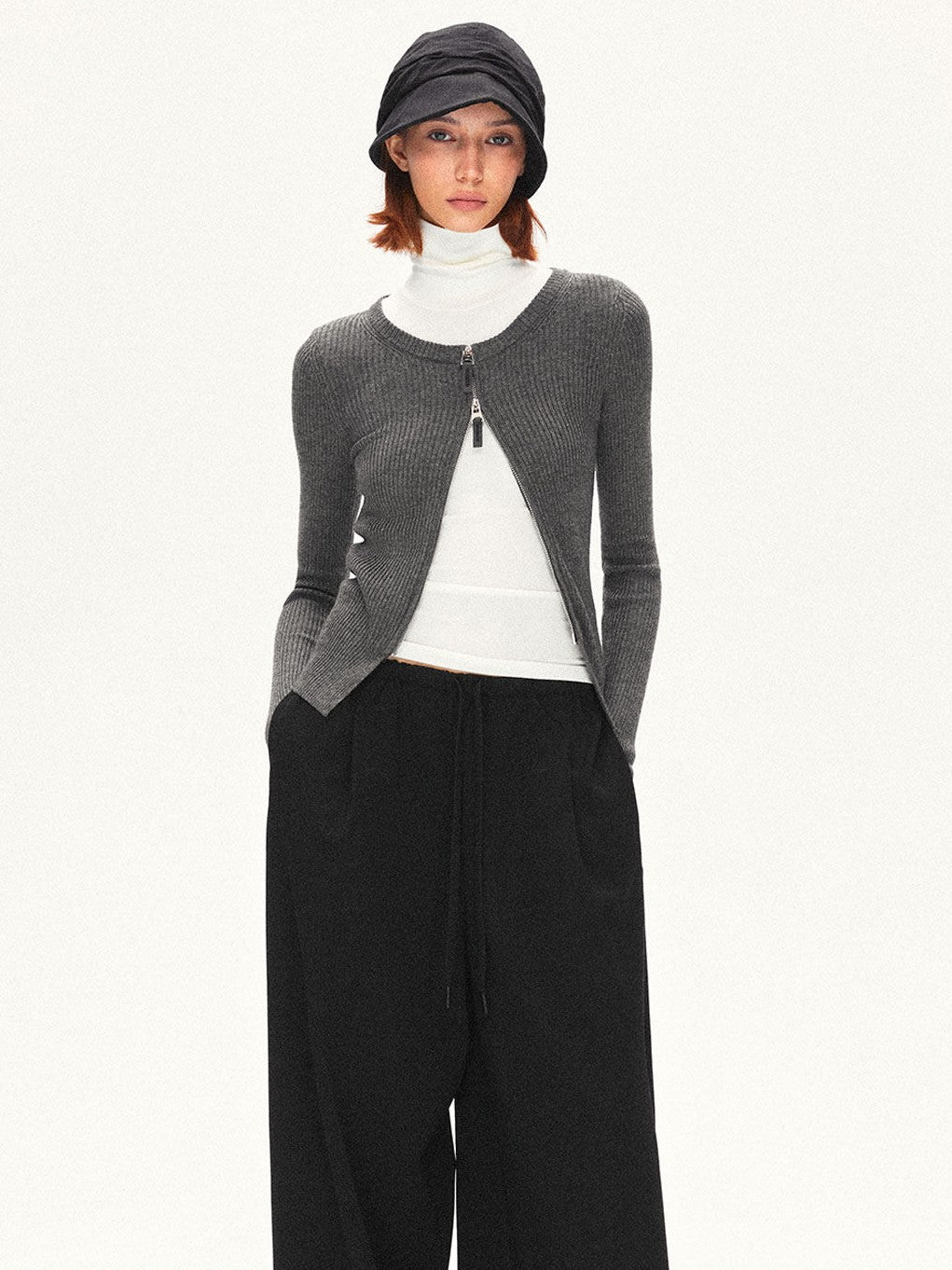 kvkv Ivory High Neck Shoulder Cutout Women&