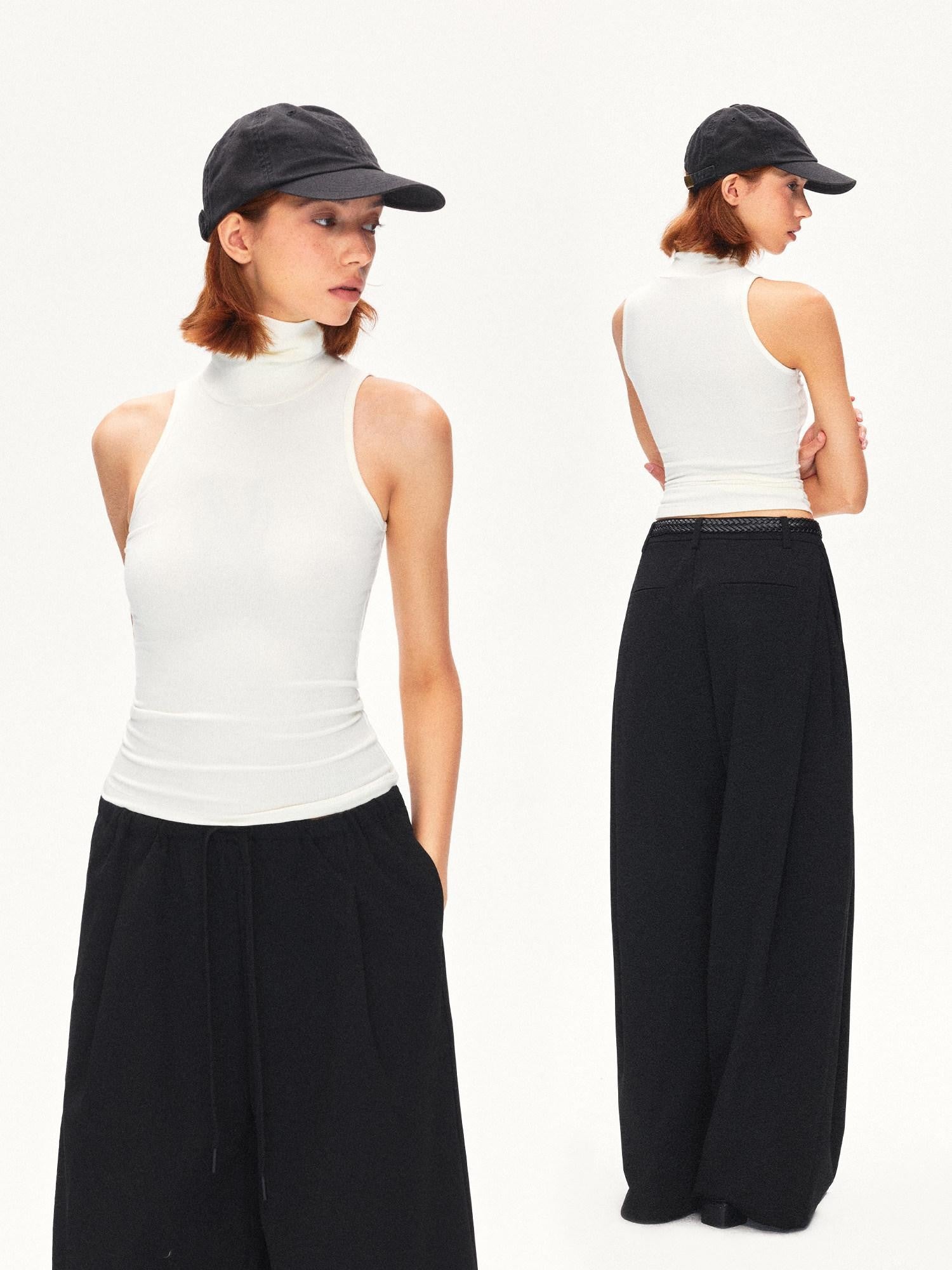 kvkv Ivory High Neck Shoulder Cutout Women&
