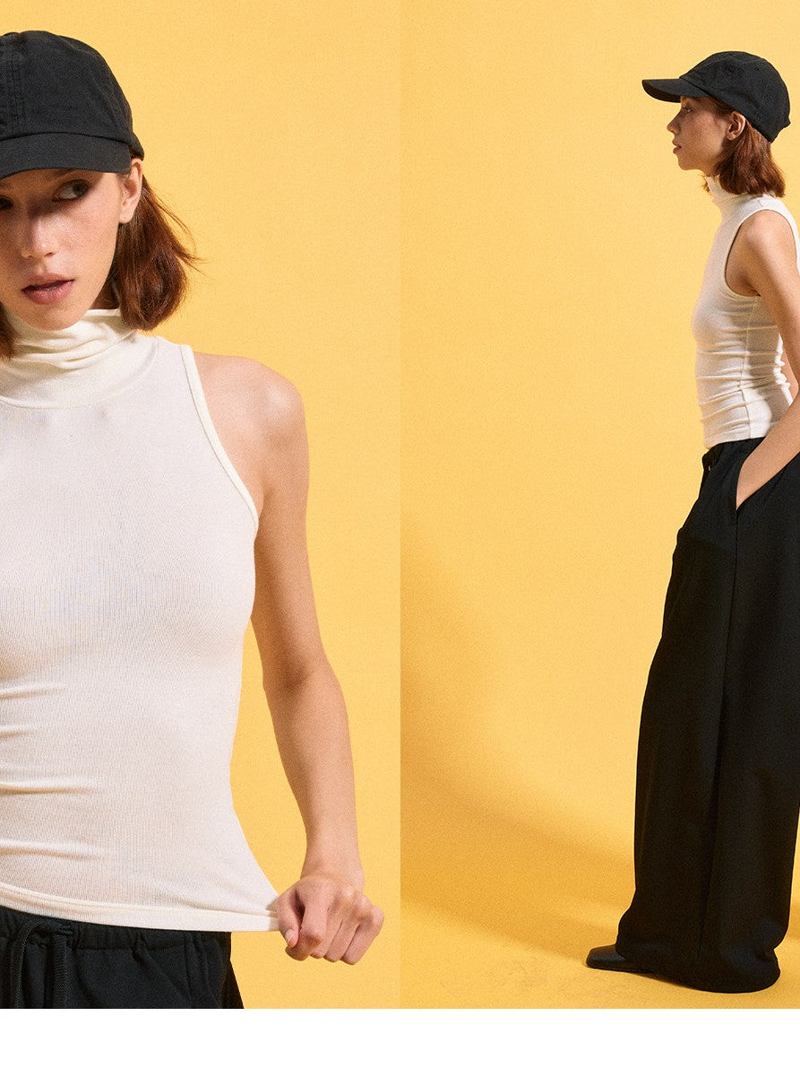 kvkv Ivory High Neck Shoulder Cutout Women&