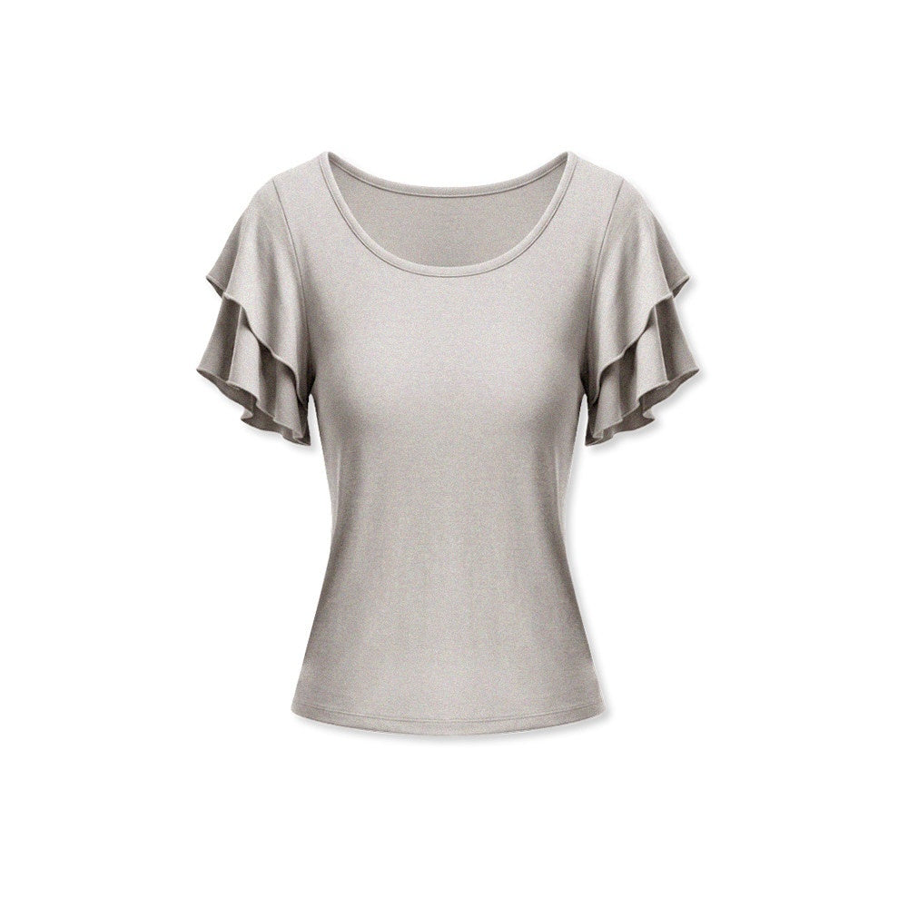 kvkv_Khaki_Double_Layer_Ruffle_Sleeve_Knit_Women&