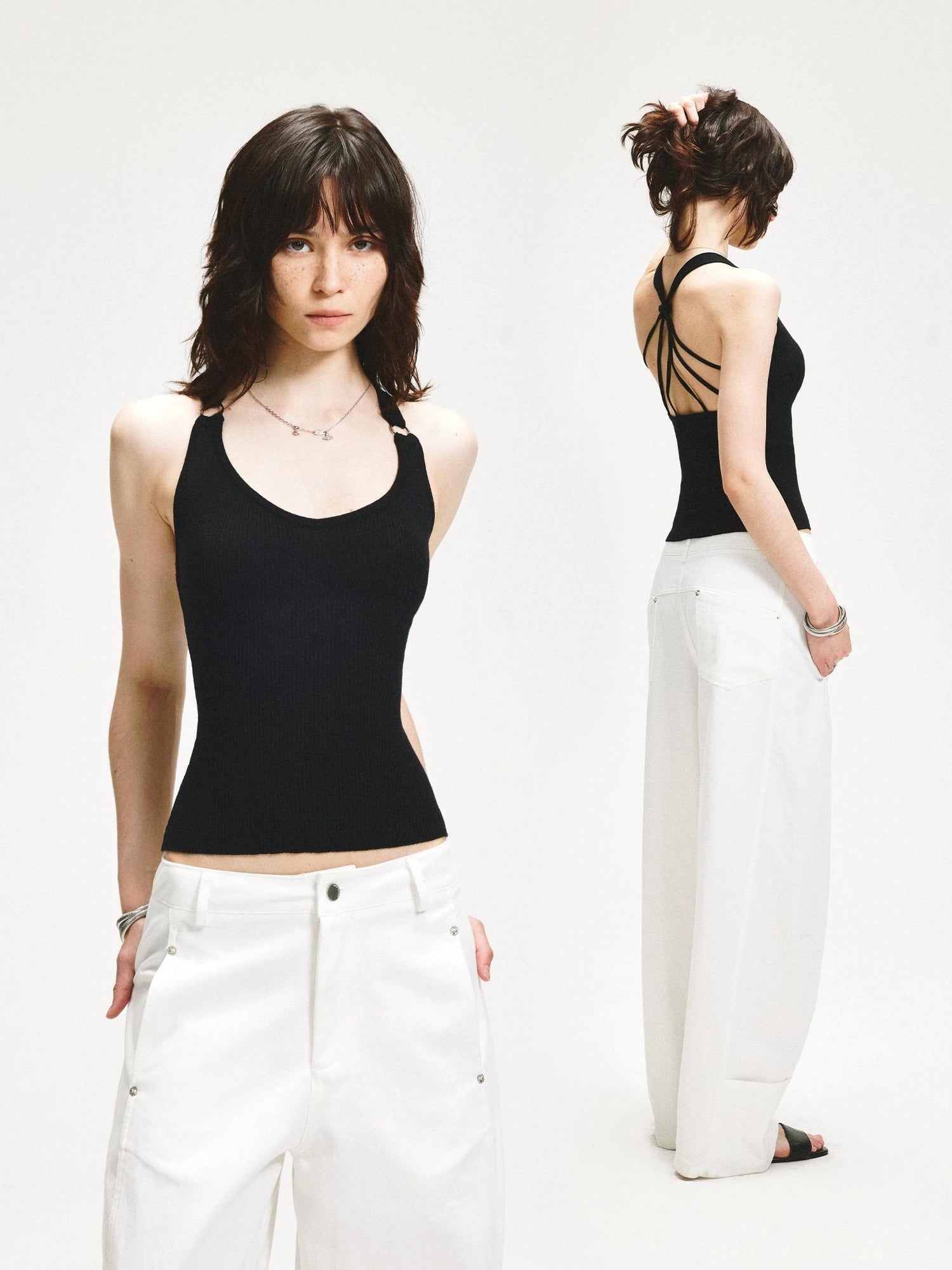 KVKV Yoga Clothing Brand - Lace Y Back Knit Sleeveless Tank