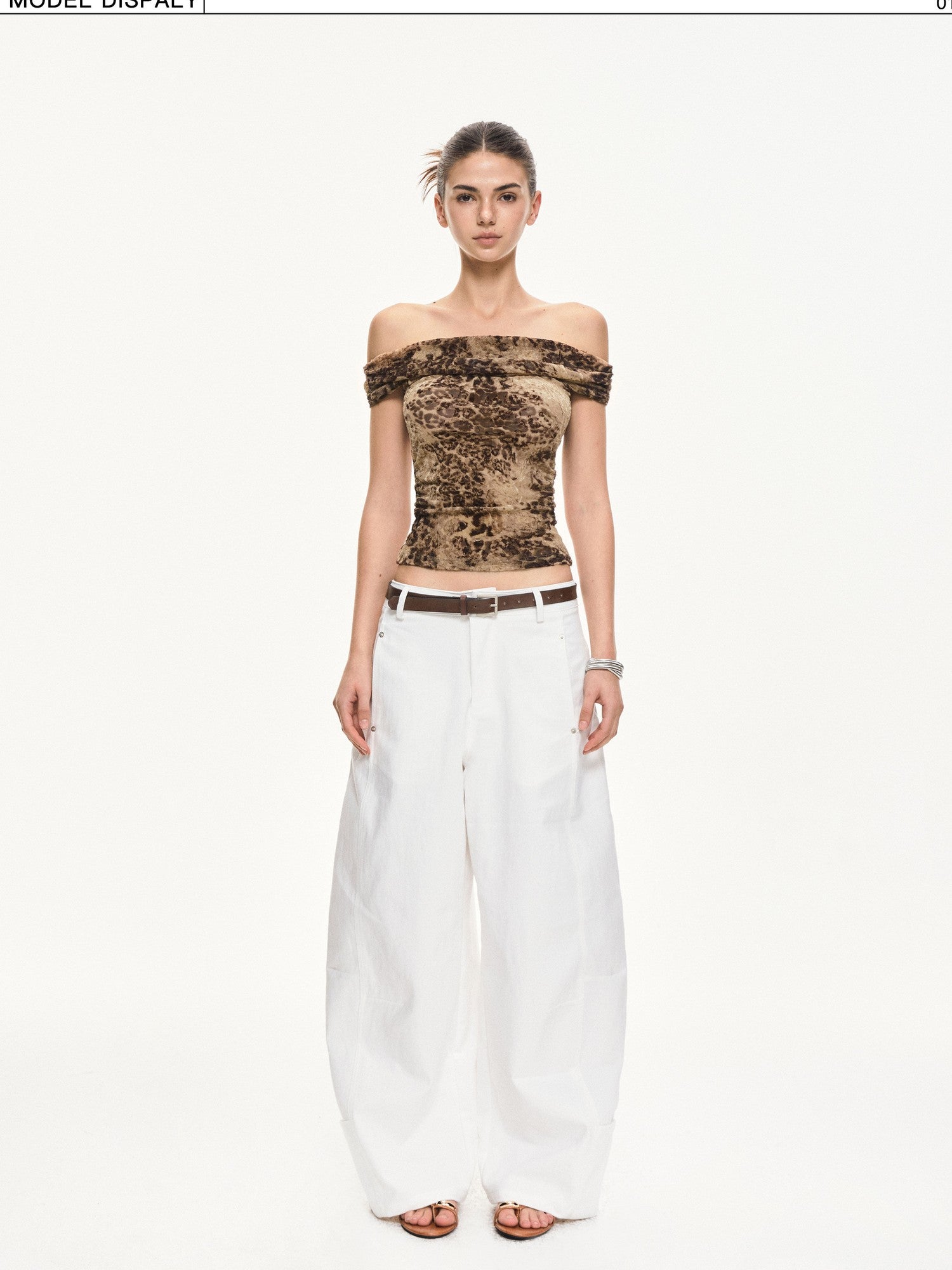 kvkv Leopard Print Ruched Spliced Women&