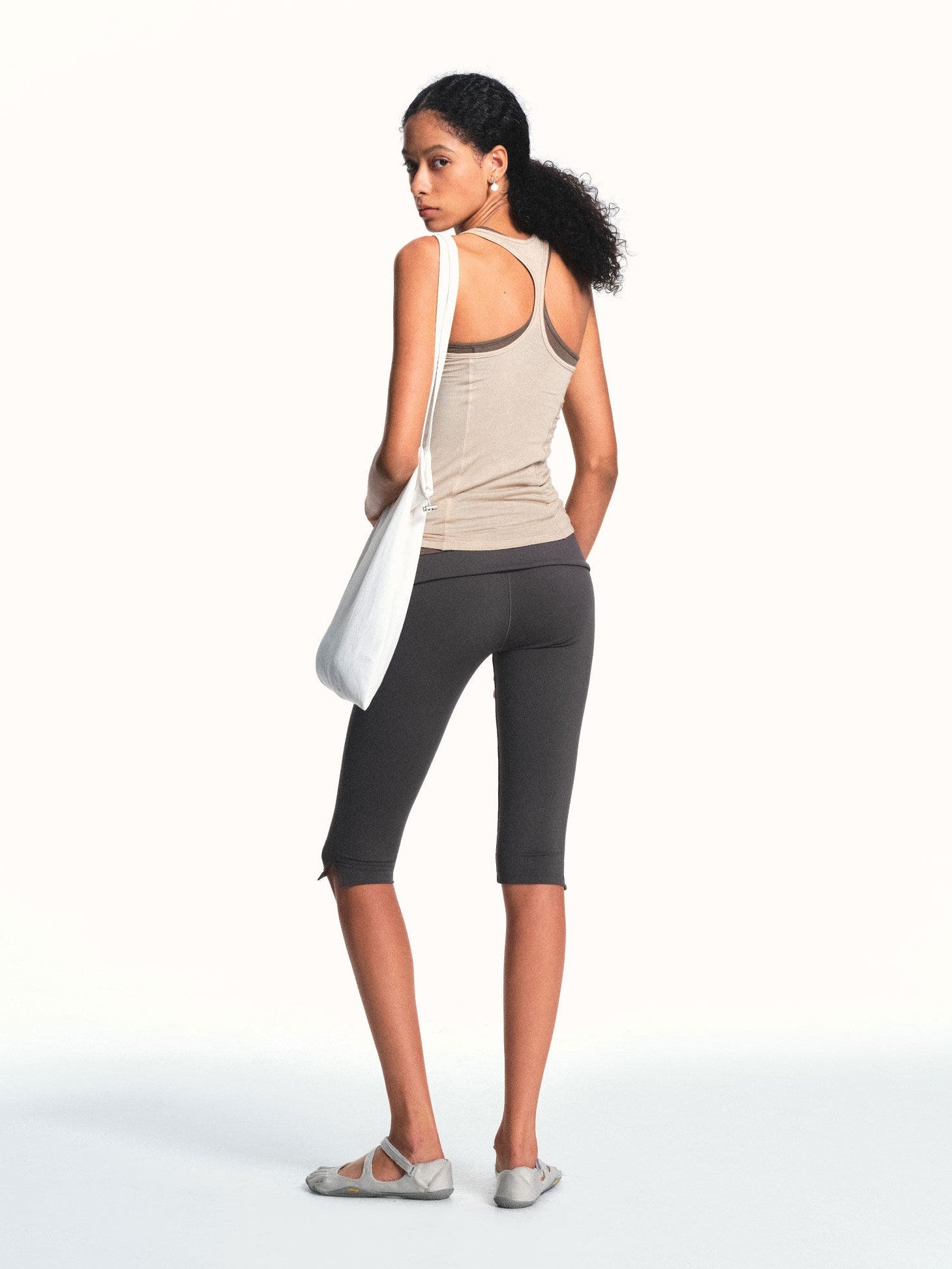 kvkv Light Apricot Slim U Neck Racerback Cropped Women&