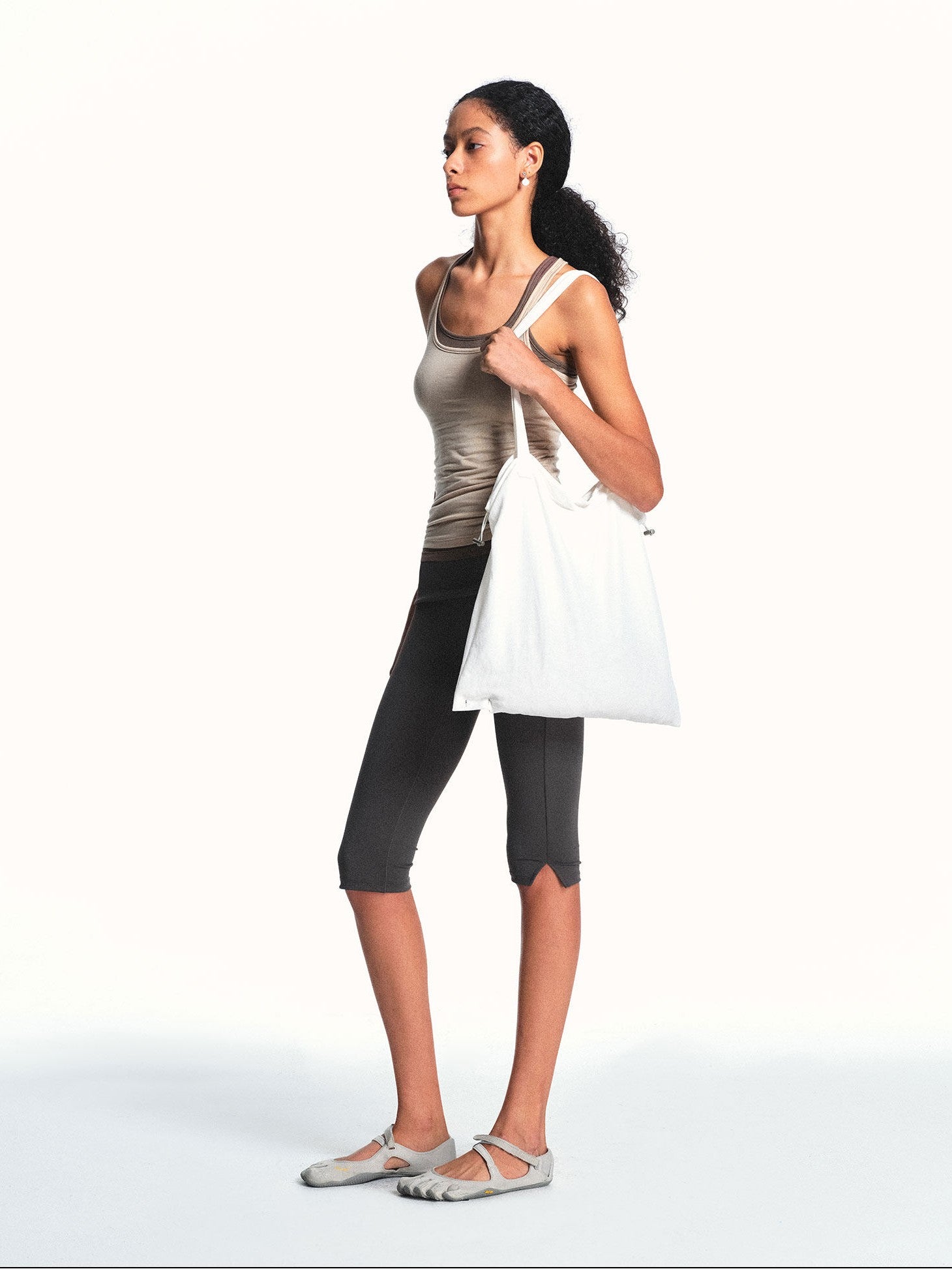 kvkv Light Apricot Slim U Neck Racerback Cropped Women&