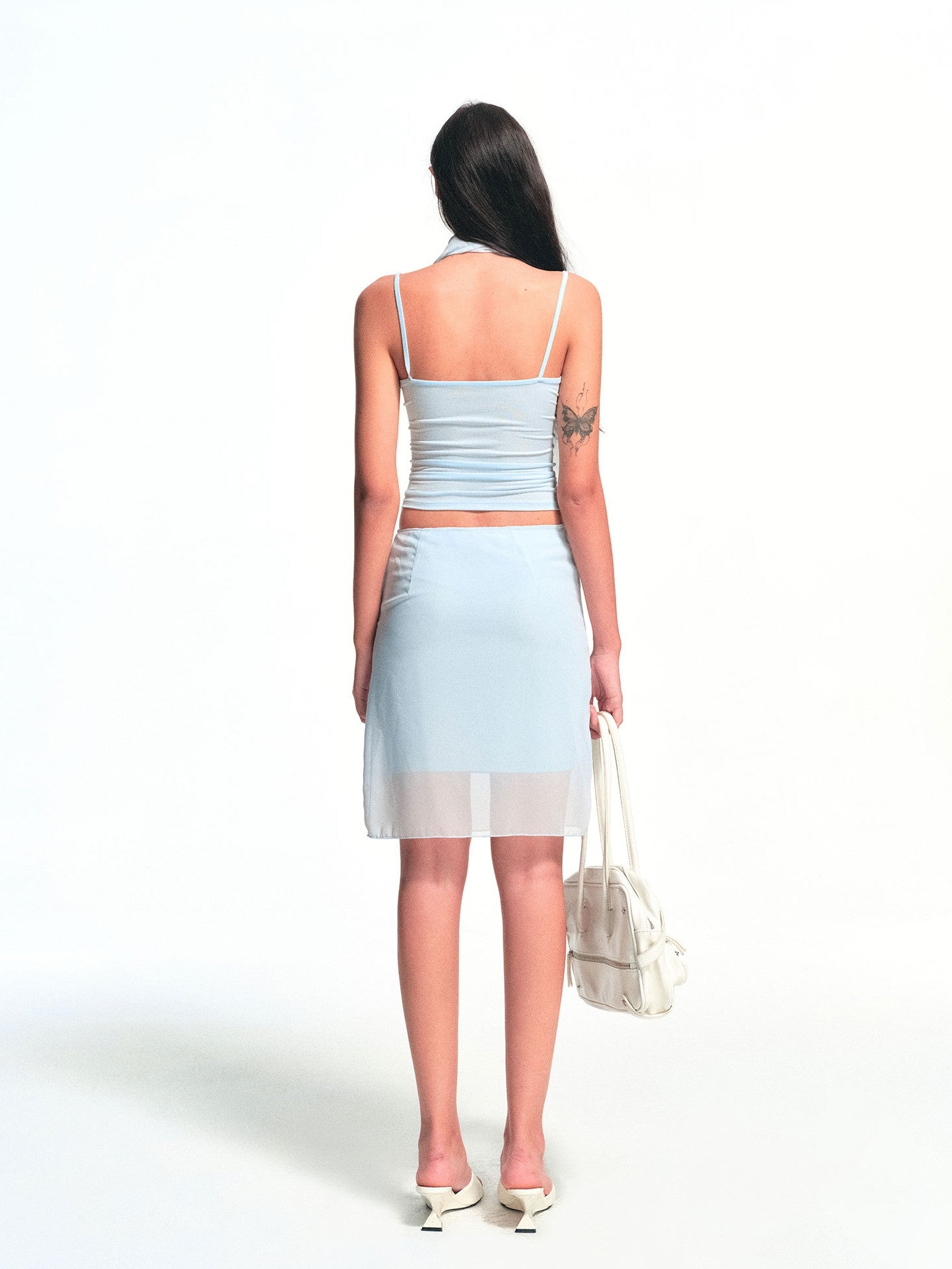 kvkv Light Blue Double Layer Sheer Two Piece Women&