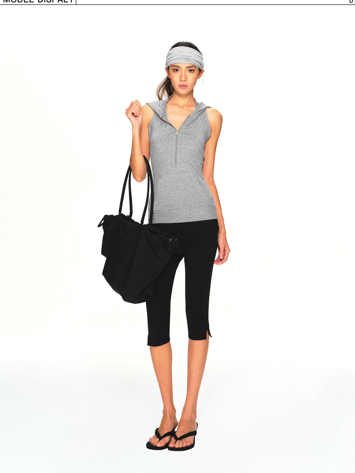 kvkv Light Gray Open Back Zip Up Hooded Lyocell Women&