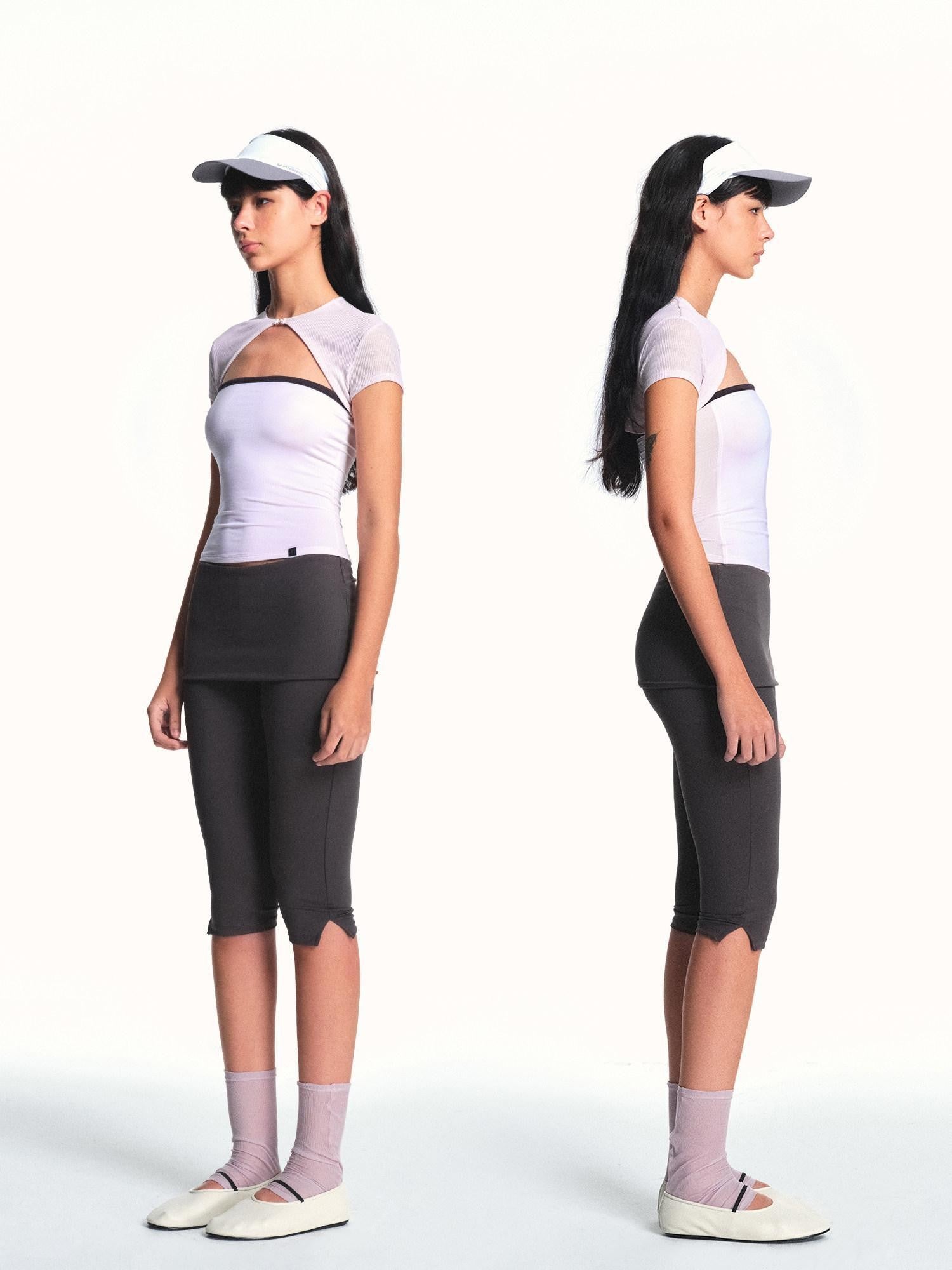 kvkv Light Purple Colorblock Two Piece Micro Sheer Women&