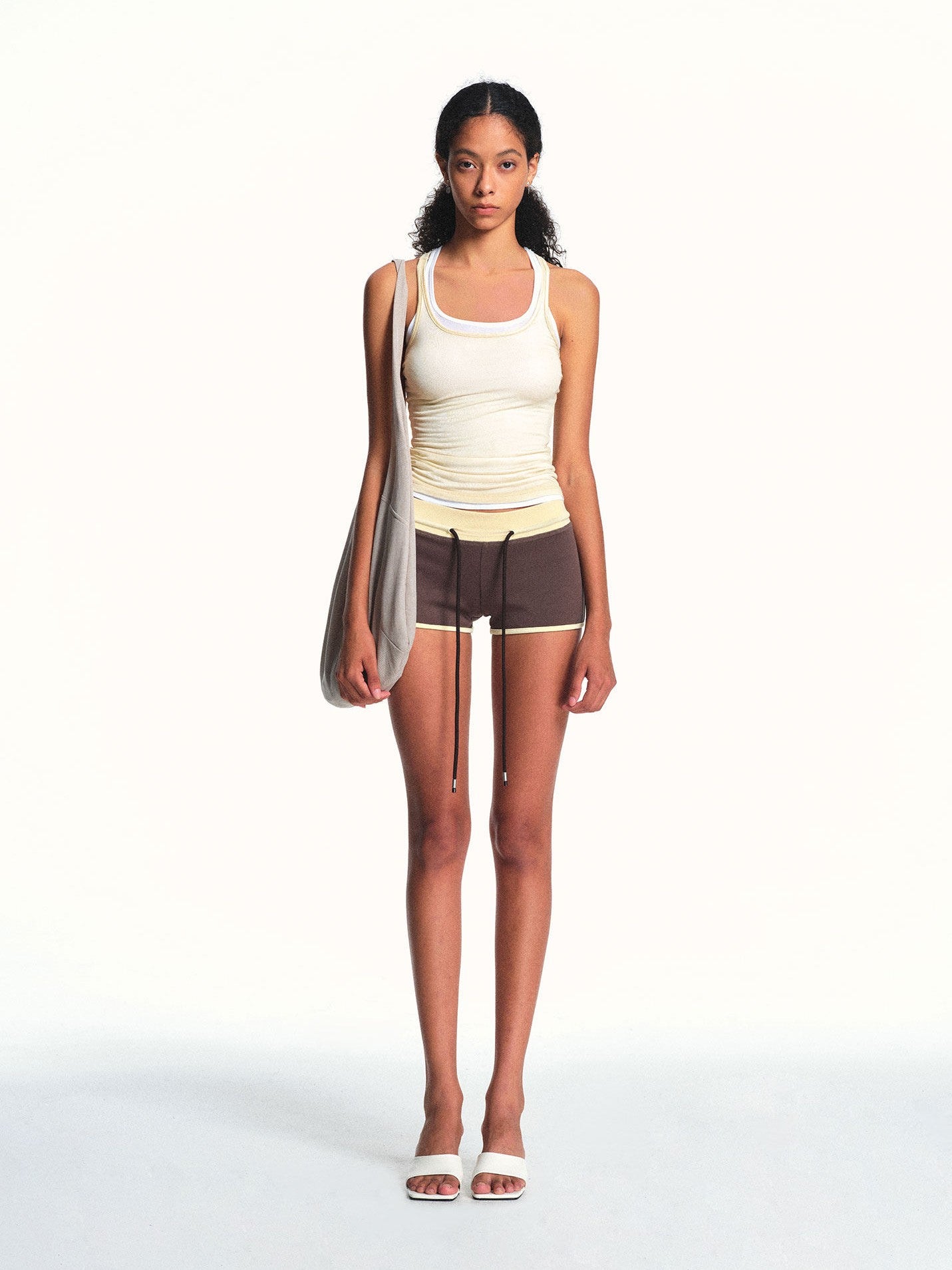 kvkv Light Yellow Sporty Racerback Slim Fit Women&
