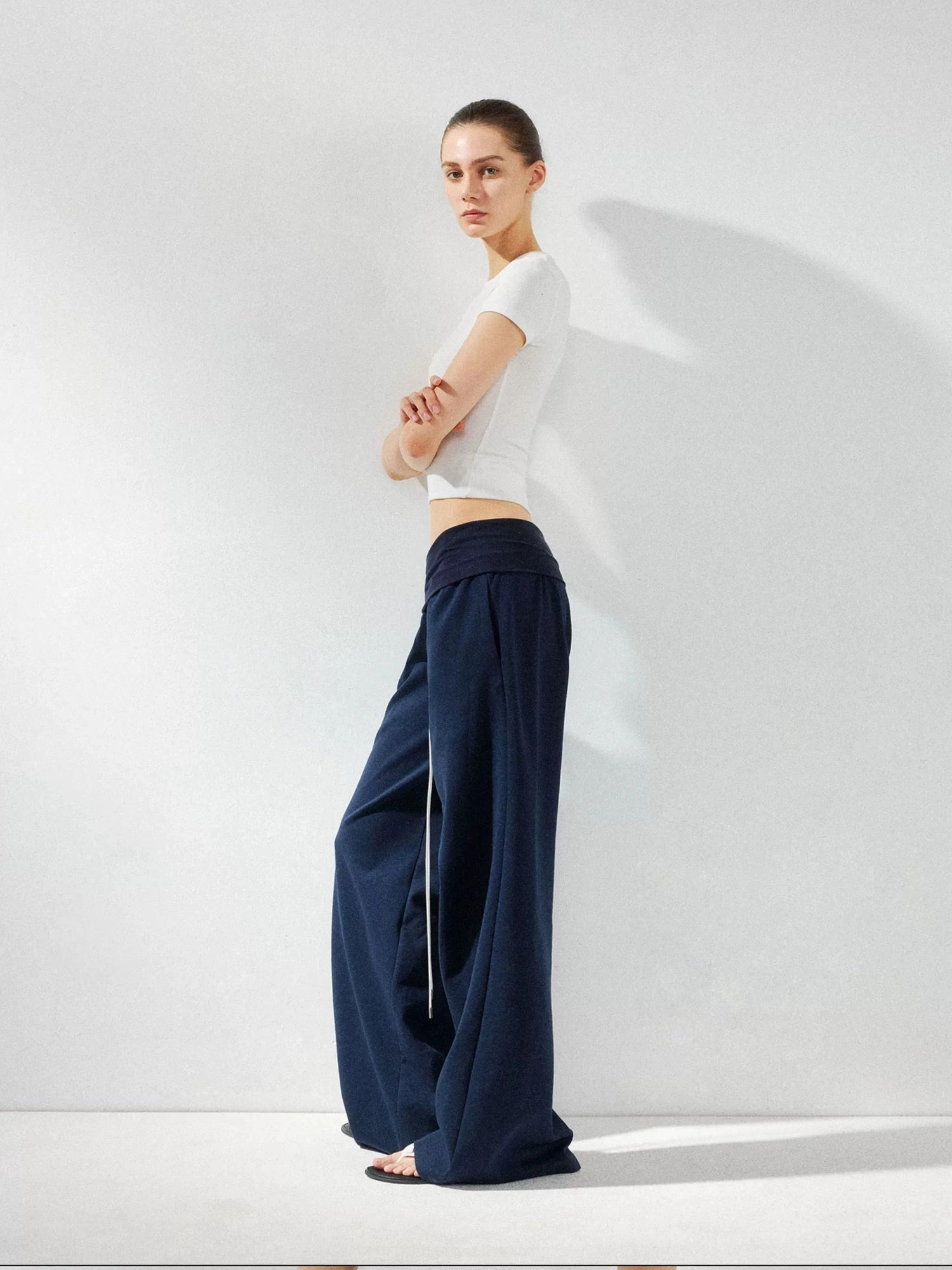 kvkv Low Rise Foldable Wide Waistband Flared Yoga Pants