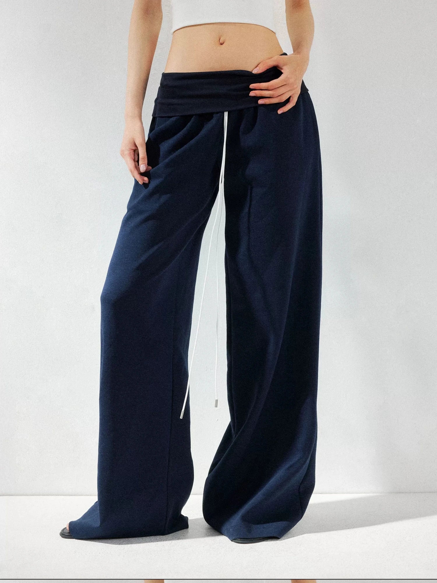 kvkv Low Rise Foldable Wide Waistband Flared Yoga Pants