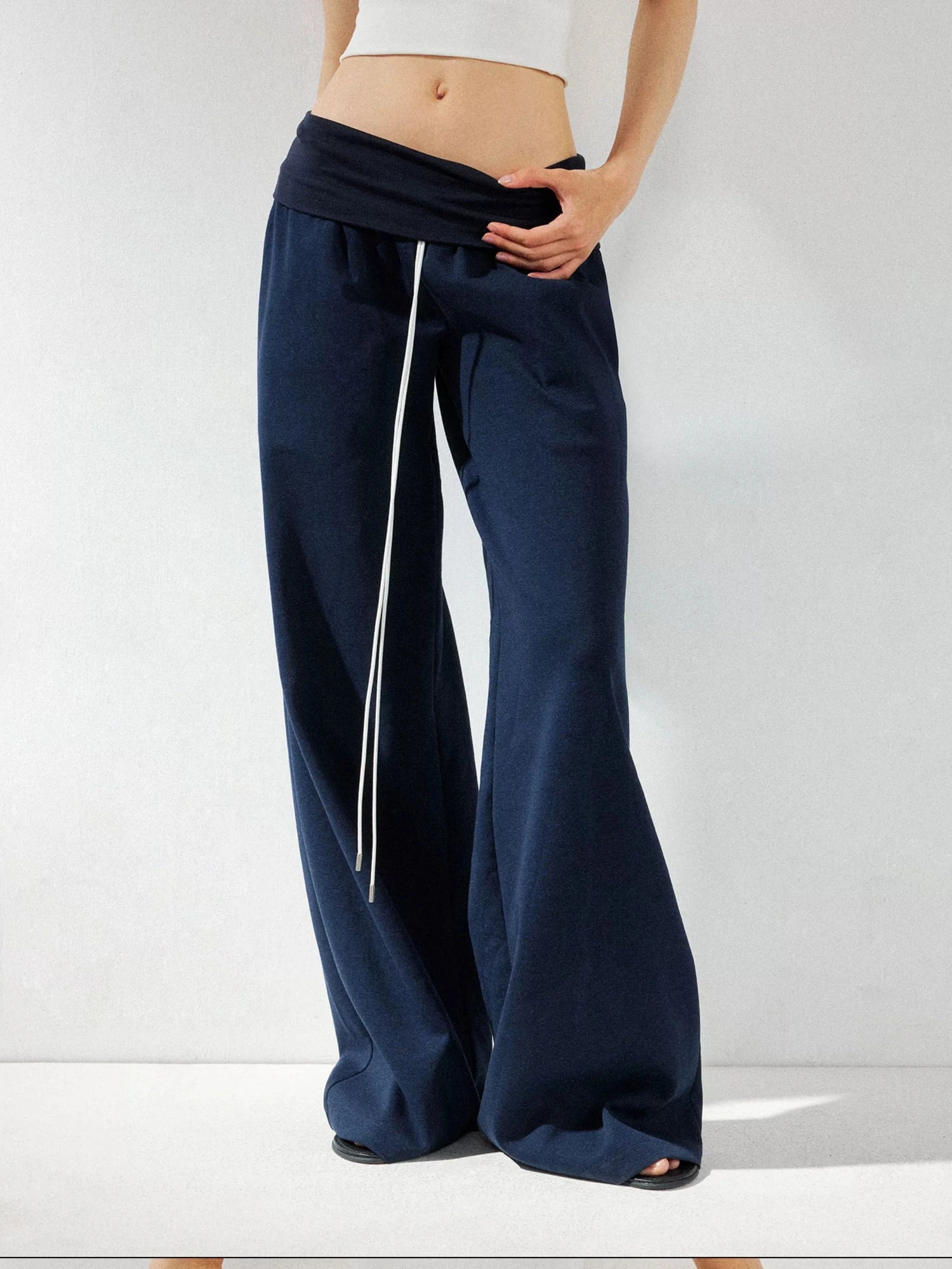 kvkv Low Rise Foldable Wide Waistband Flared Yoga Pants