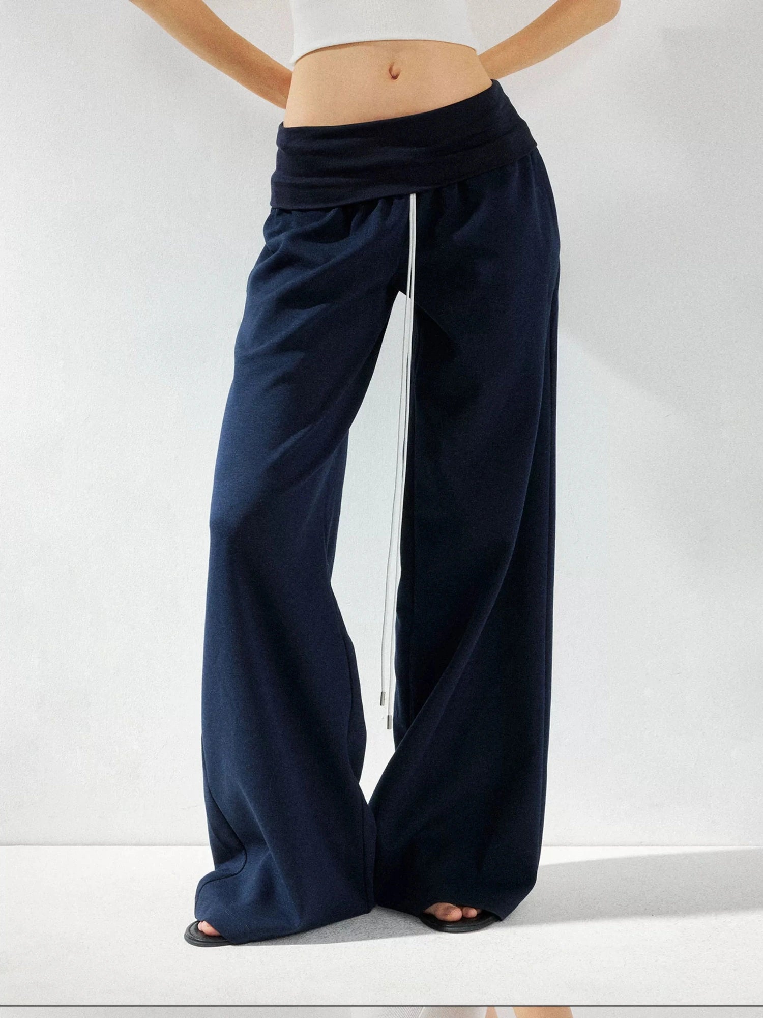 kvkv Low Rise Foldable Wide Waistband Flared Yoga Pants