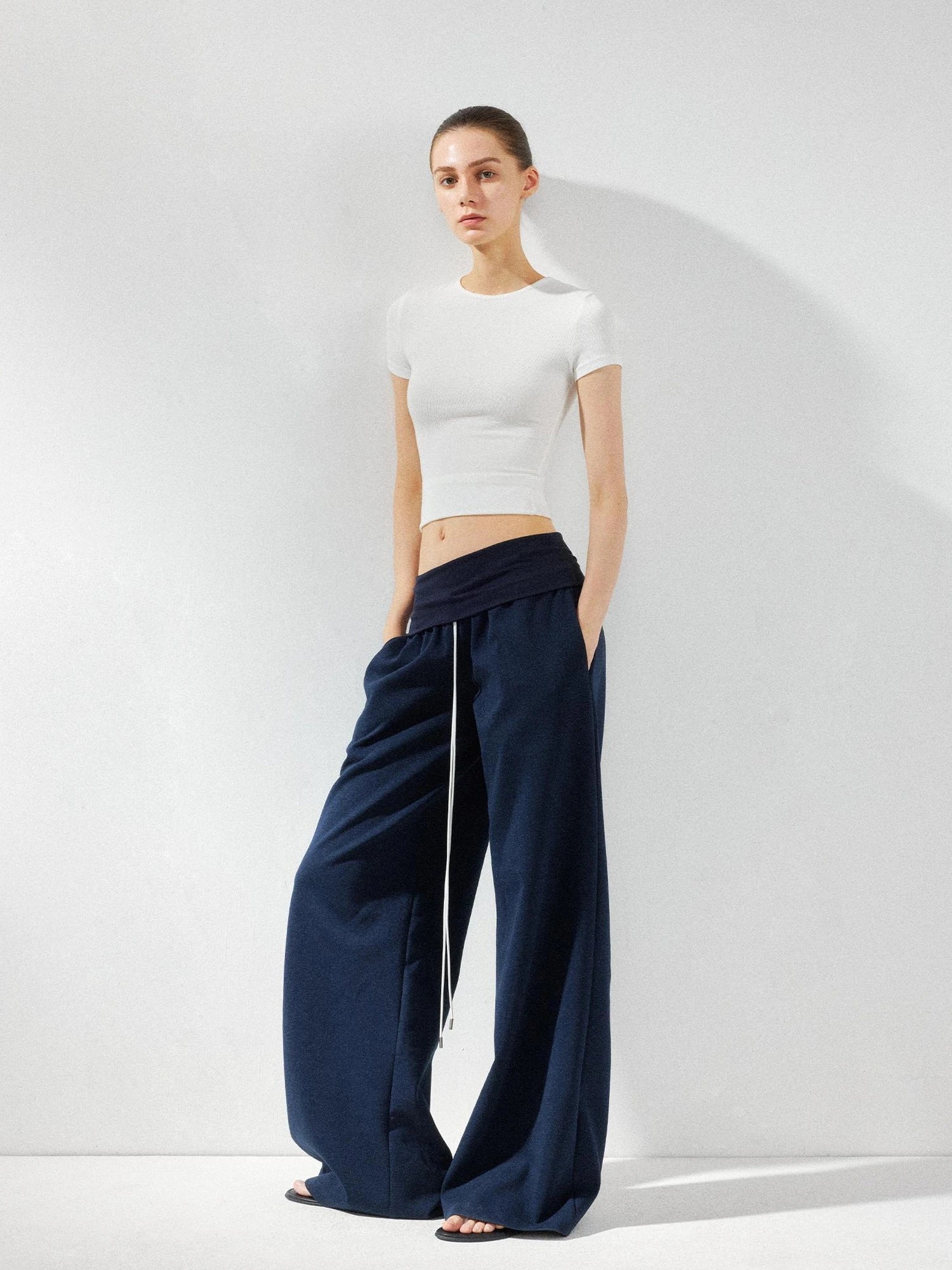 kvkv Low Rise Foldable Wide Waistband Flared Yoga Pants