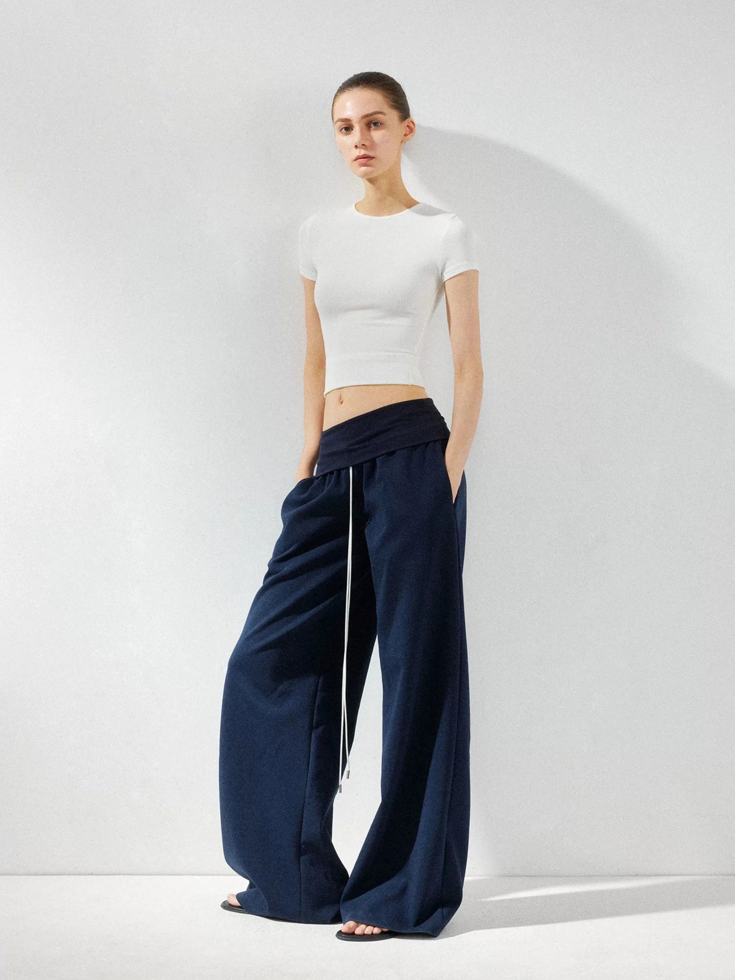 kvkv Low Rise Foldable Wide Waistband Flared Yoga Pants