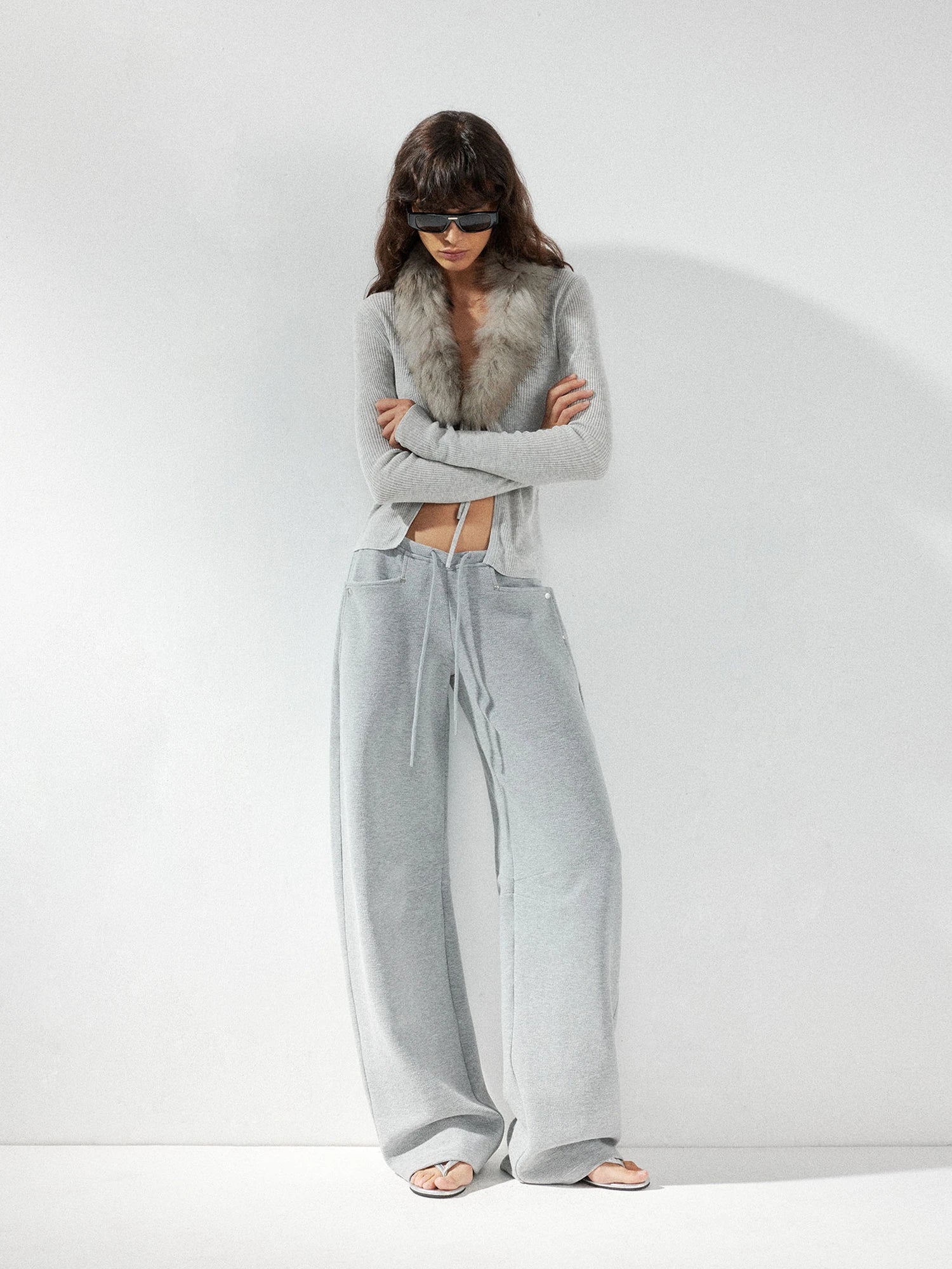 kvkv Low Waist Banana Pants With Drawstring