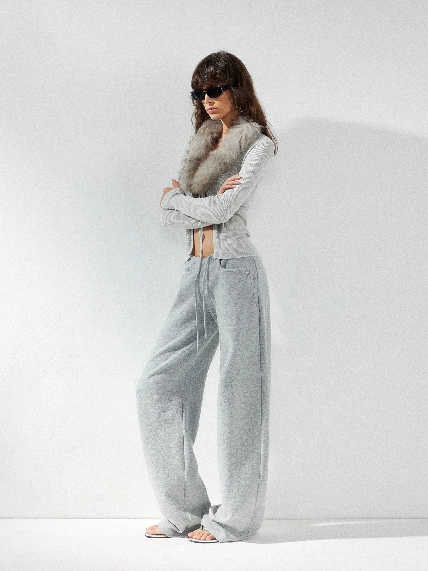 kvkv Low Waist Banana Pants With Drawstring