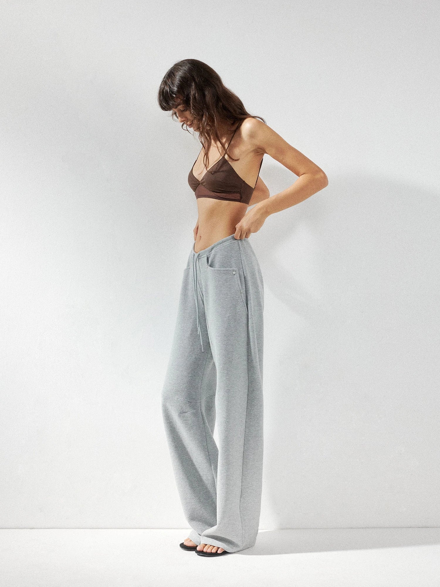 kvkv Low Waist Banana Pants With Drawstring