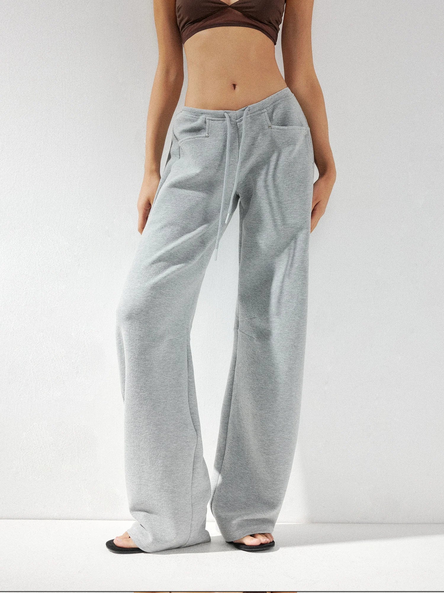 kvkv Low Waist Banana Pants With Drawstring