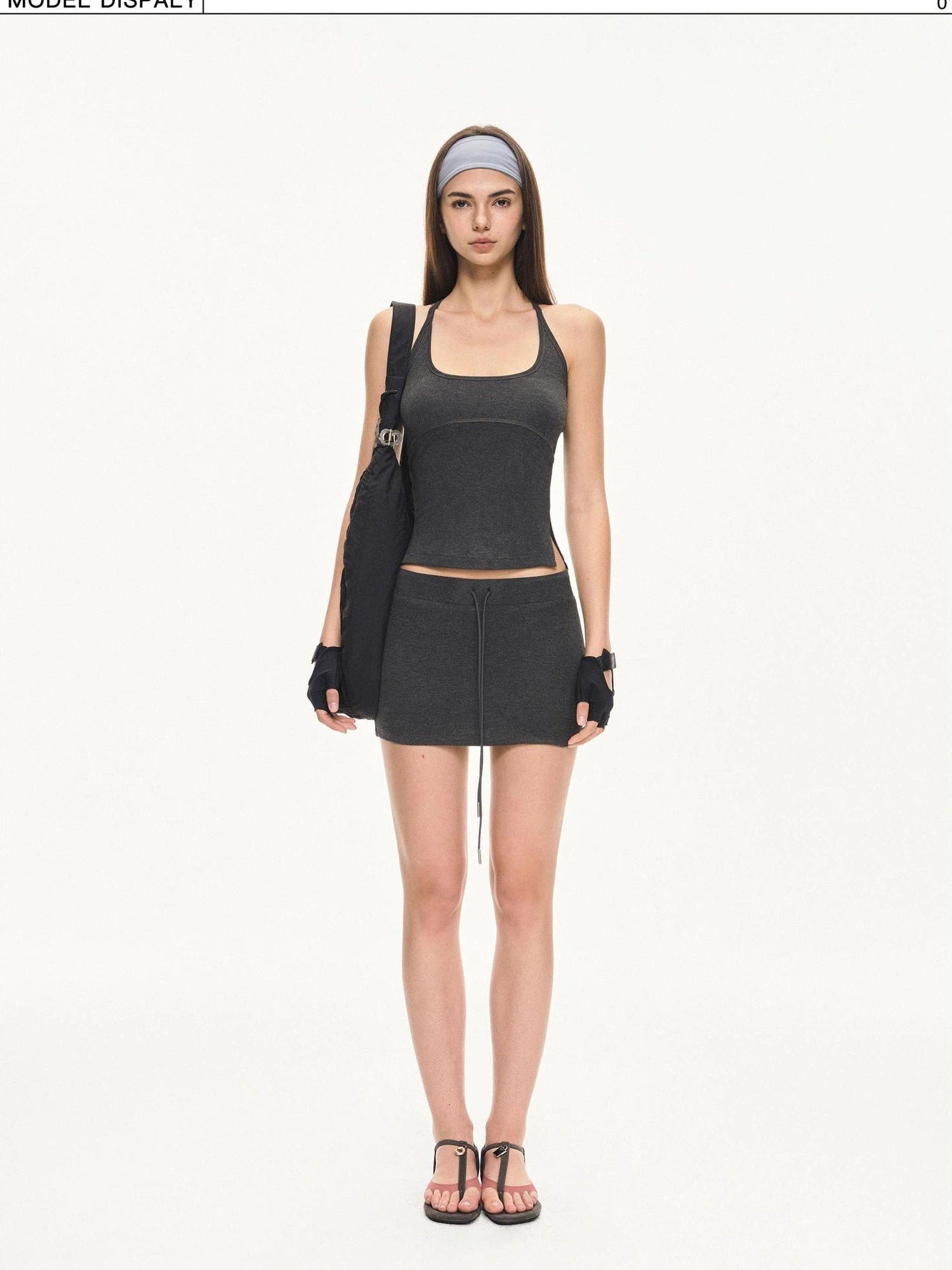 KVKV Yoga Clothing Brand - Low Waist Drawstring Yoga Skort