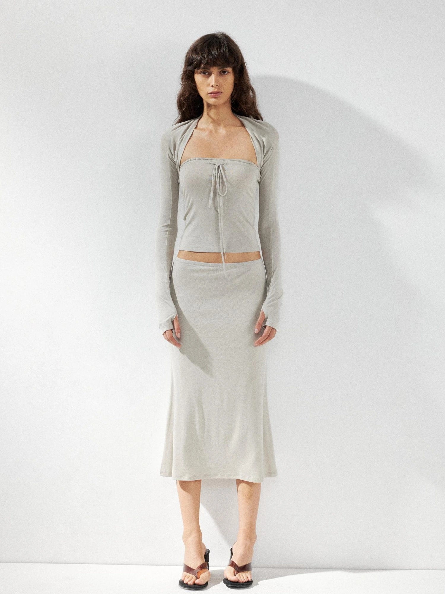 kvkv Low Waist Lyocell Stretch Pencil Skirt