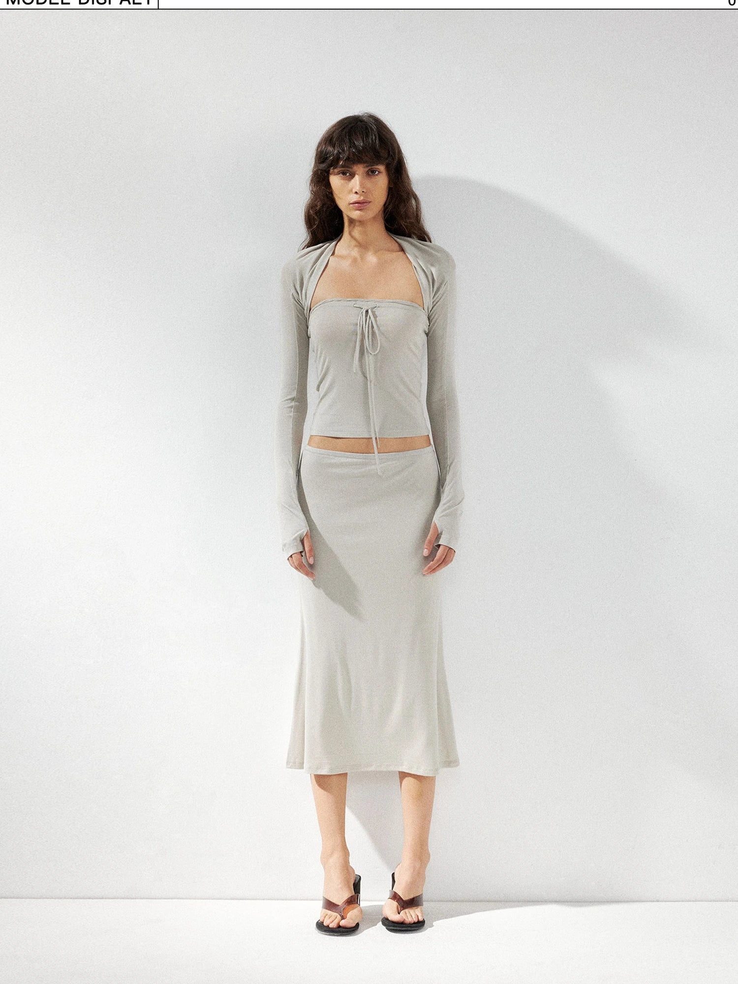 kvkv Low Waist Lyocell Stretch Pencil Skirt