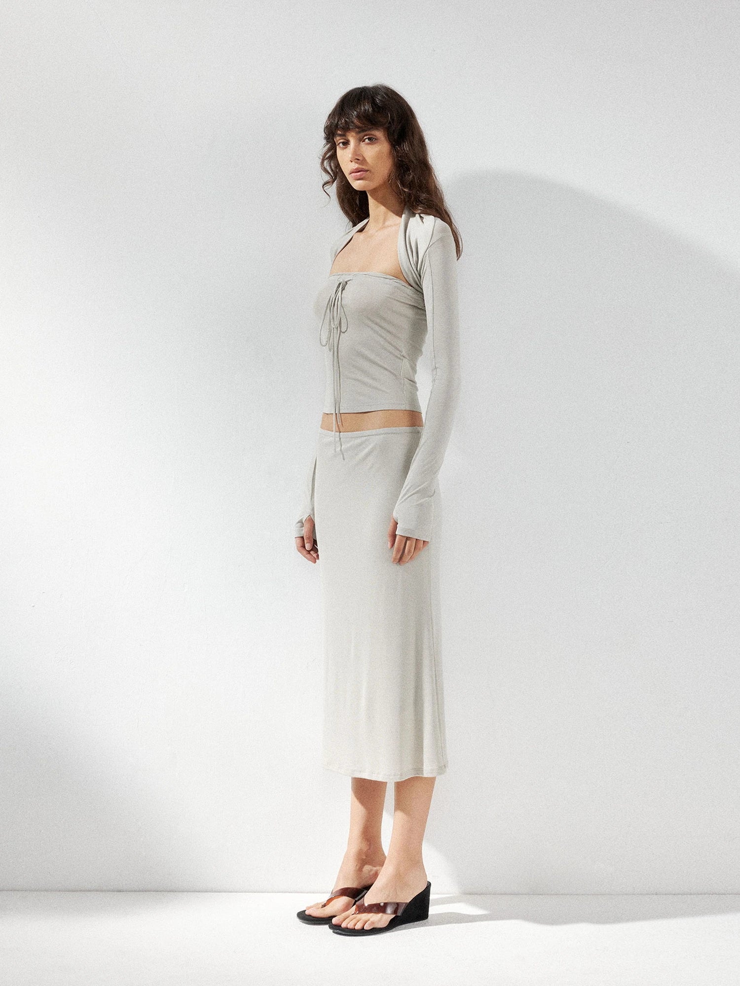 kvkv Low Waist Lyocell Stretch Pencil Skirt