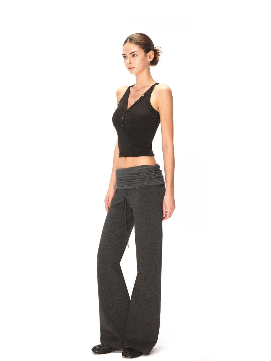 kvkv Lyocell Stretch Athletic Slim U Neck Button Women Casual Black Tank Tops
