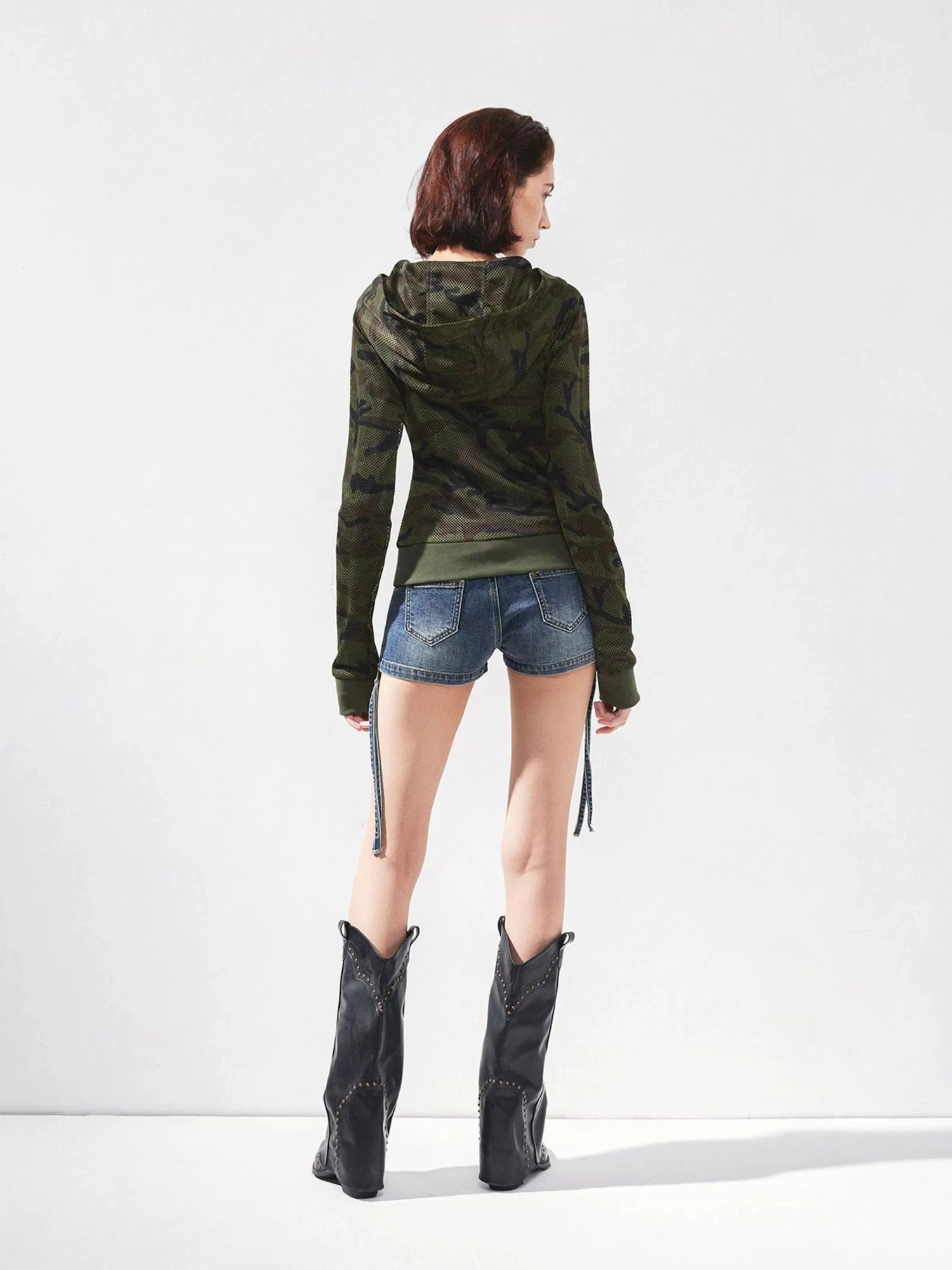 kvkv Mesh Camo Zip Up Hoodie