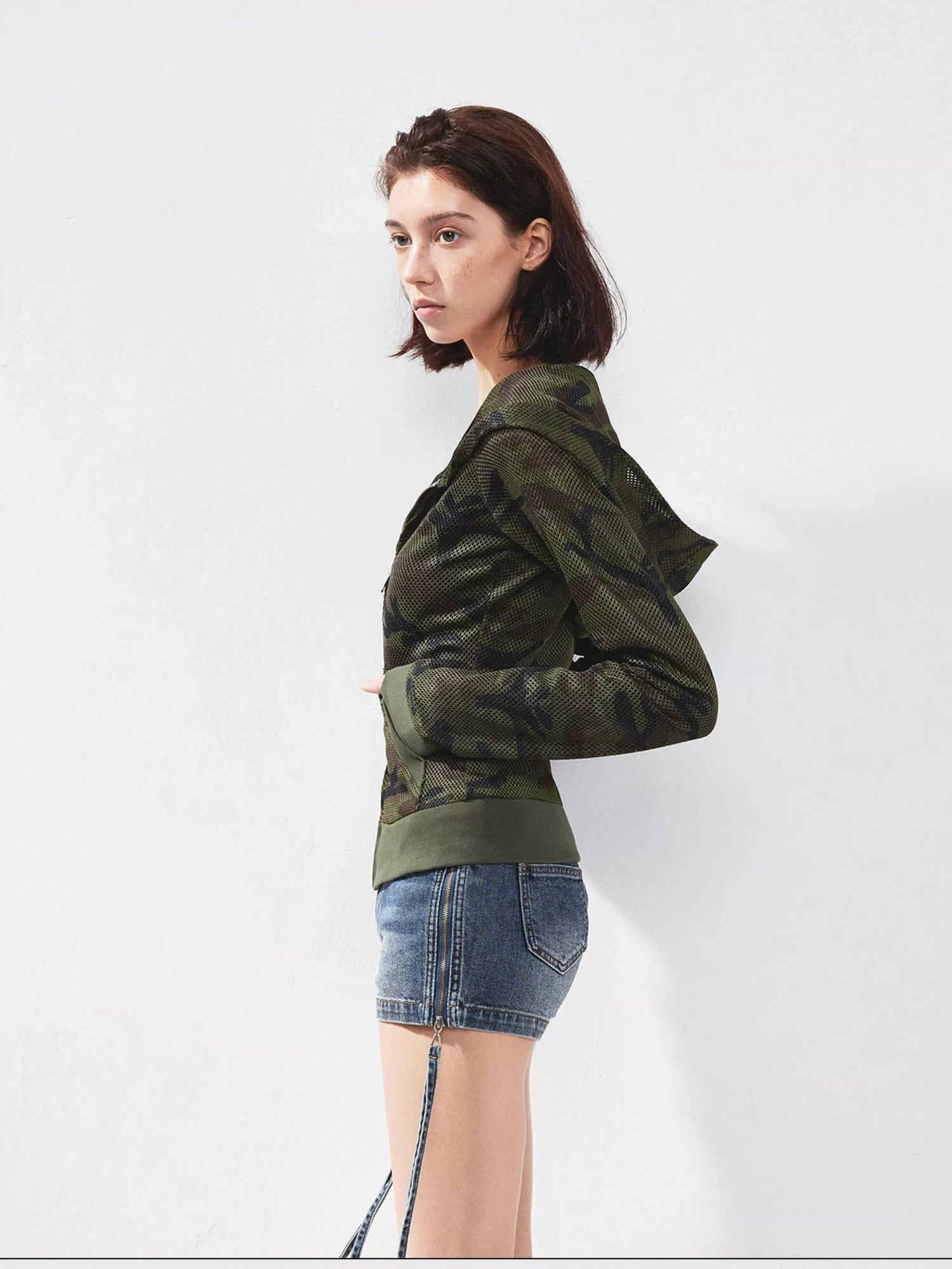 kvkv Mesh Camo Zip Up Hoodie