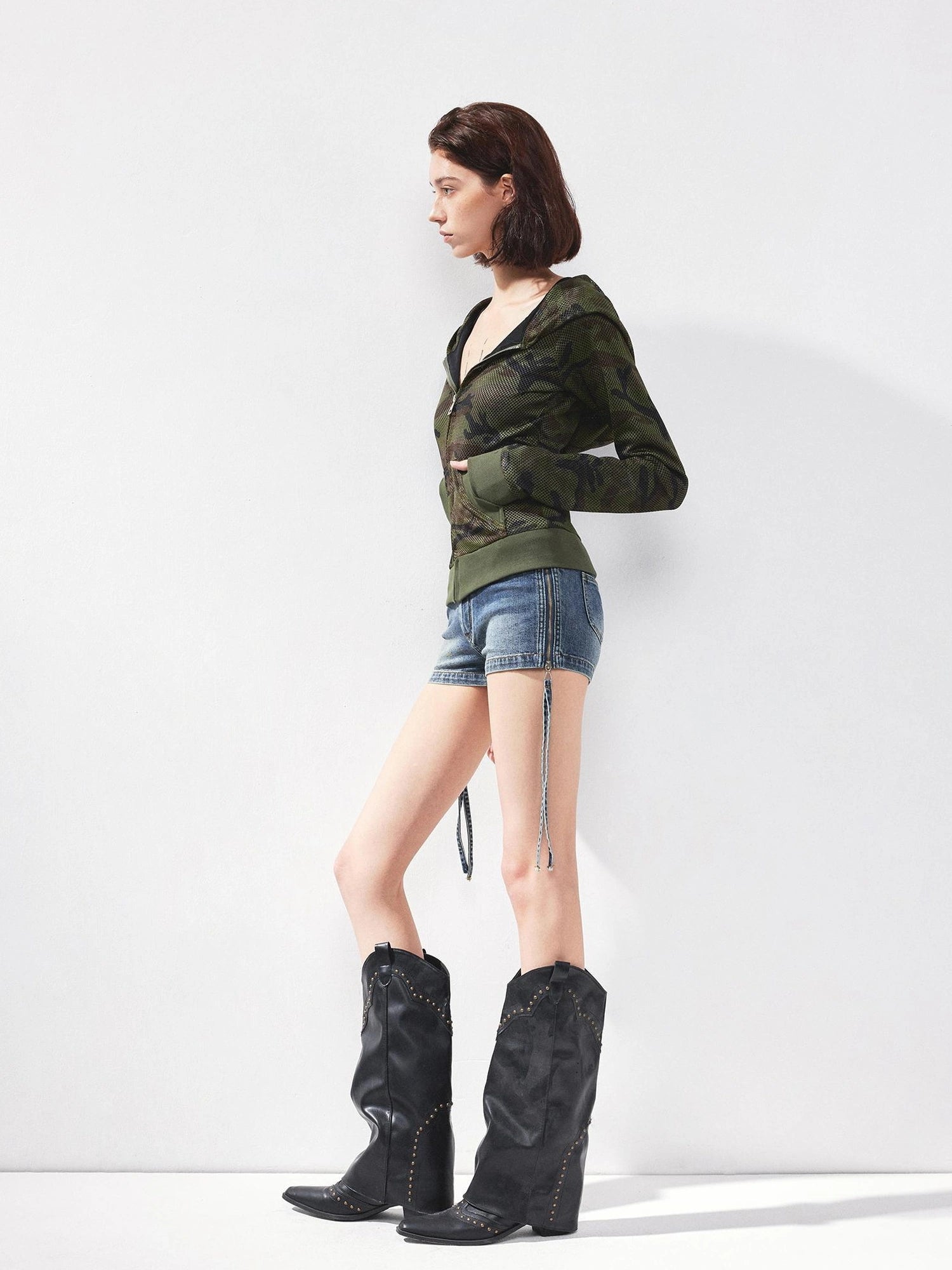 kvkv Mesh Camo Zip Up Hoodie