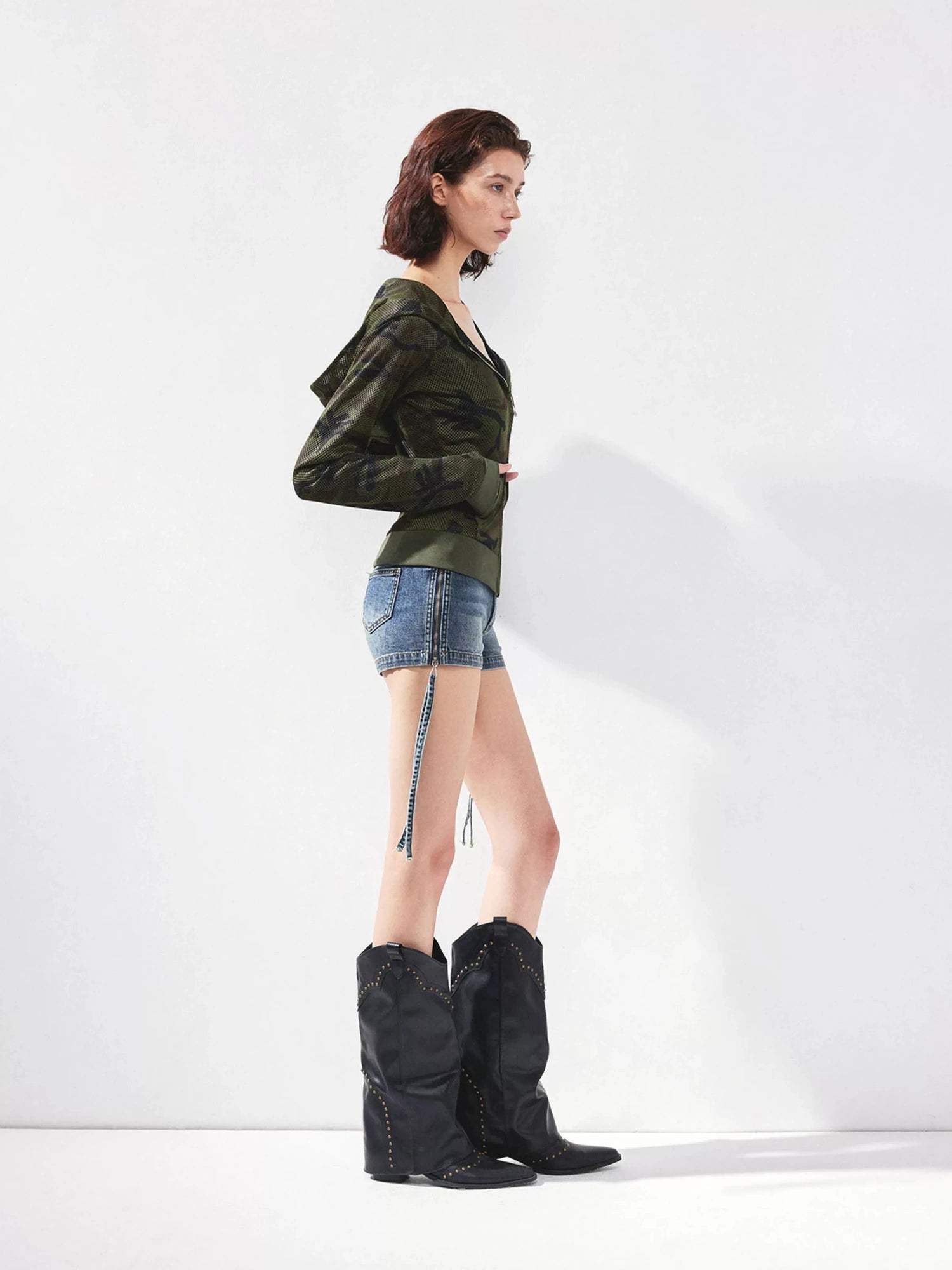 kvkv Mesh Camo Zip Up Hoodie