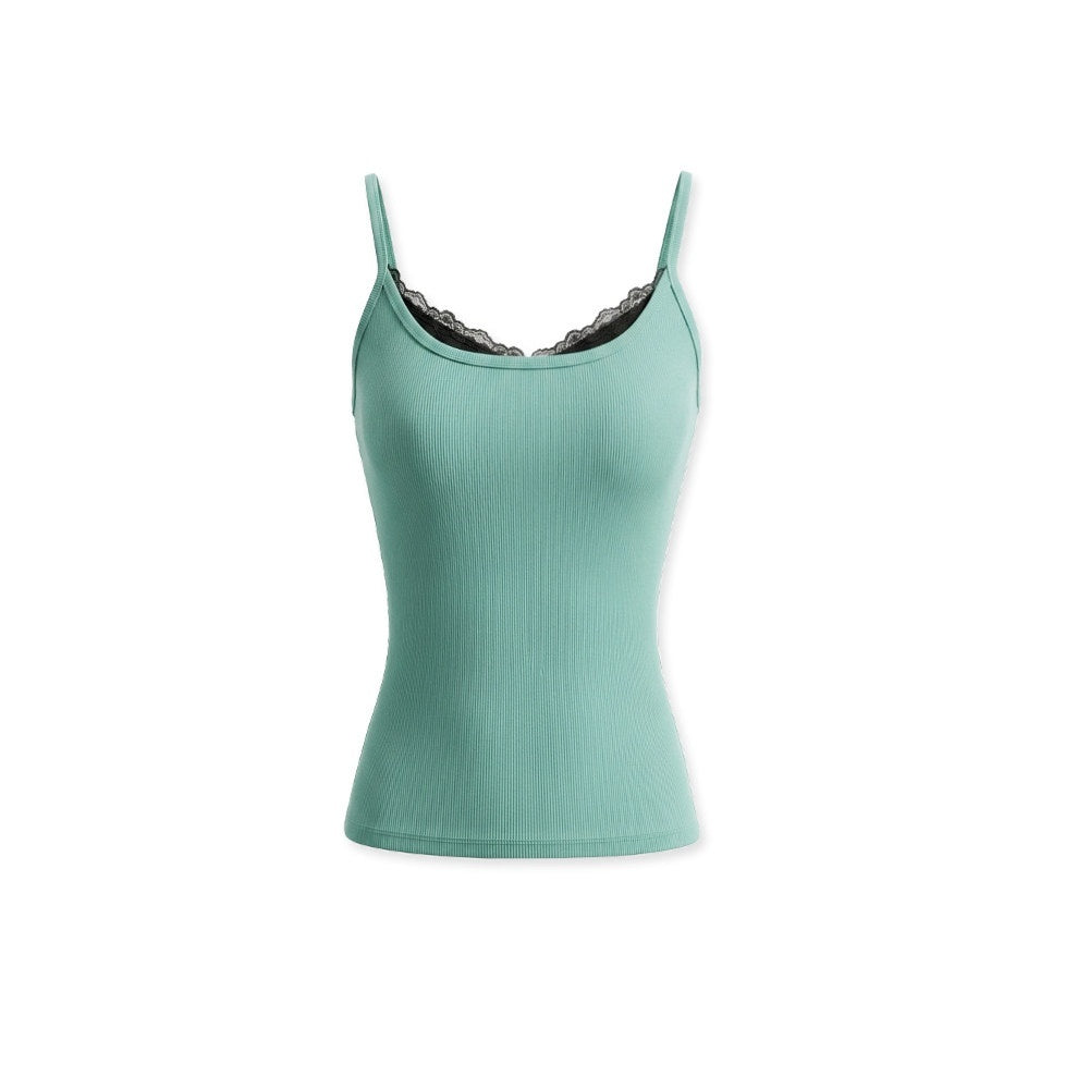 kvkv_Mint_Green_Lace_Panel_Faux_Two_Piece_Contrast_Women&