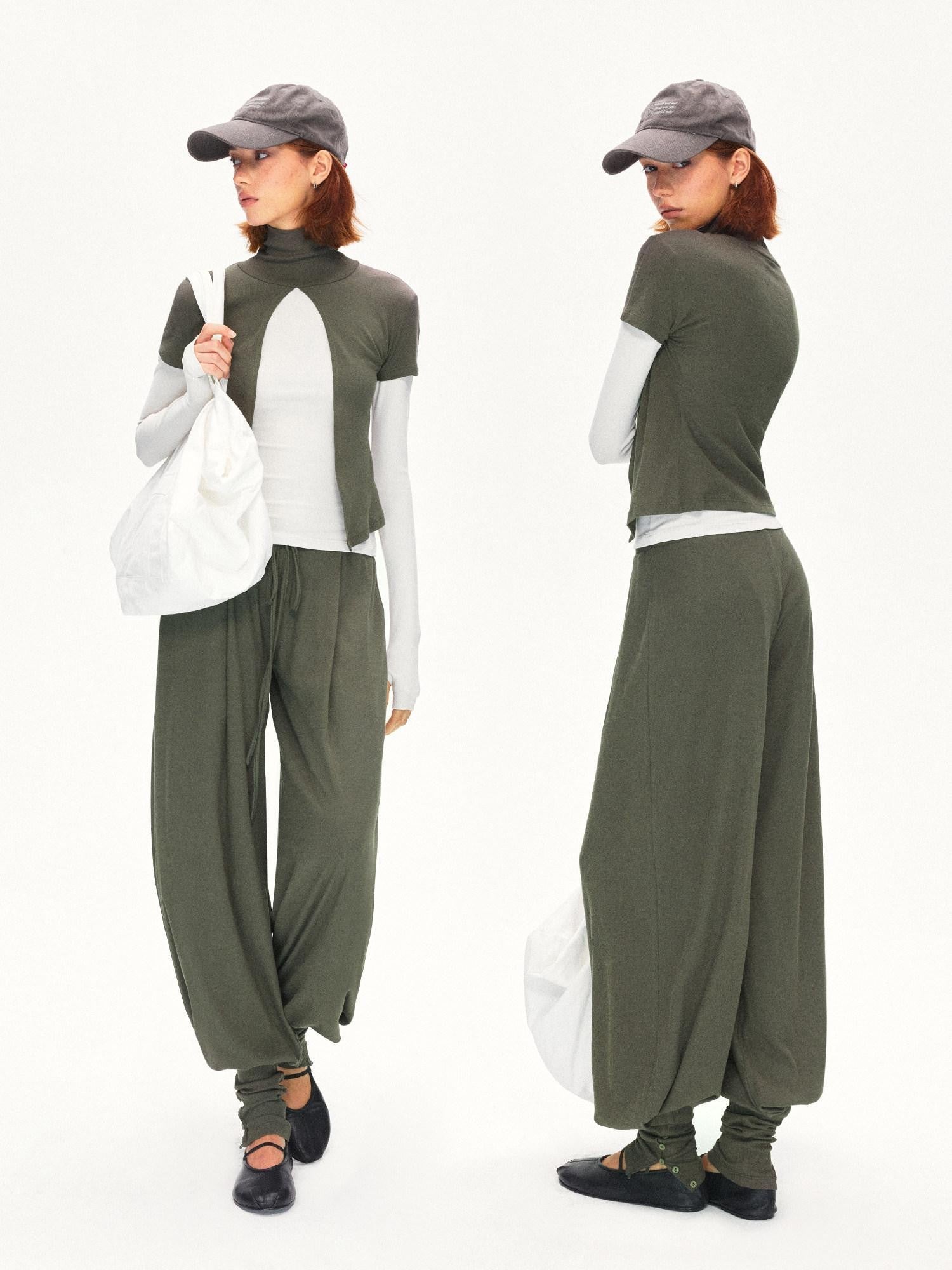 kvkv Mist Green Breathable Pleated Detachable Sock Cuff Women&