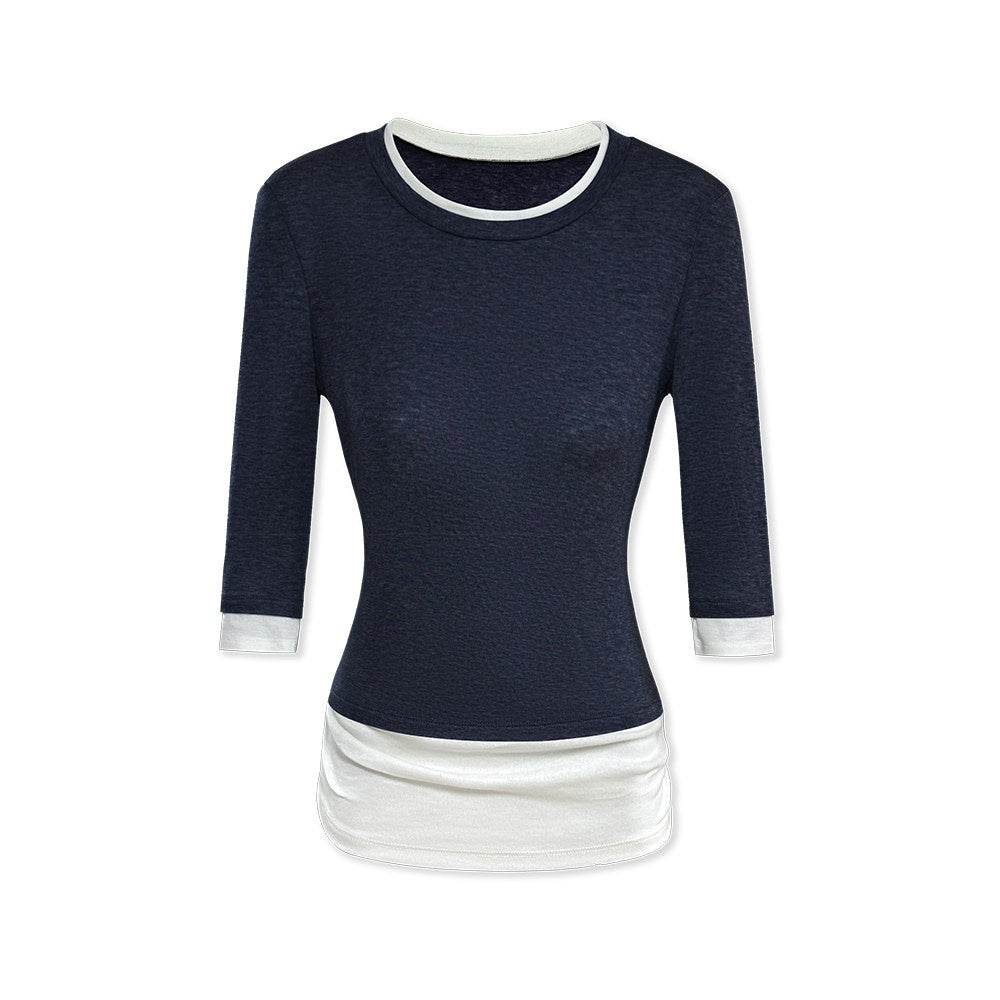 kvkv_Mock_Layered_Splice_Breathable_Slim_Women&
