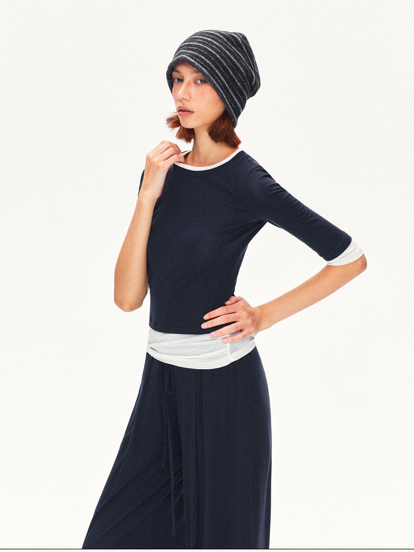 kvkv Mock Layered Splice Breathable Slim Women&
