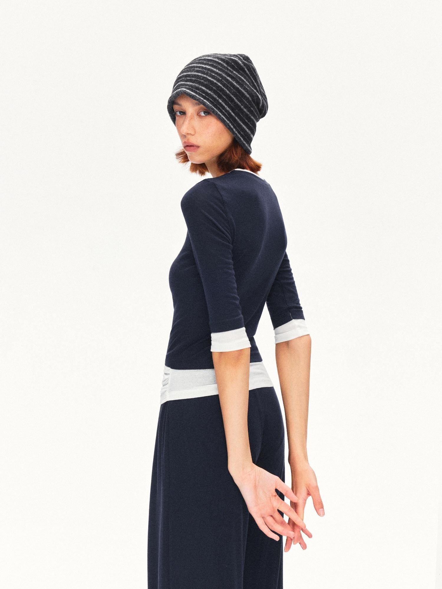 kvkv Mock Layered Splice Breathable Slim Women&