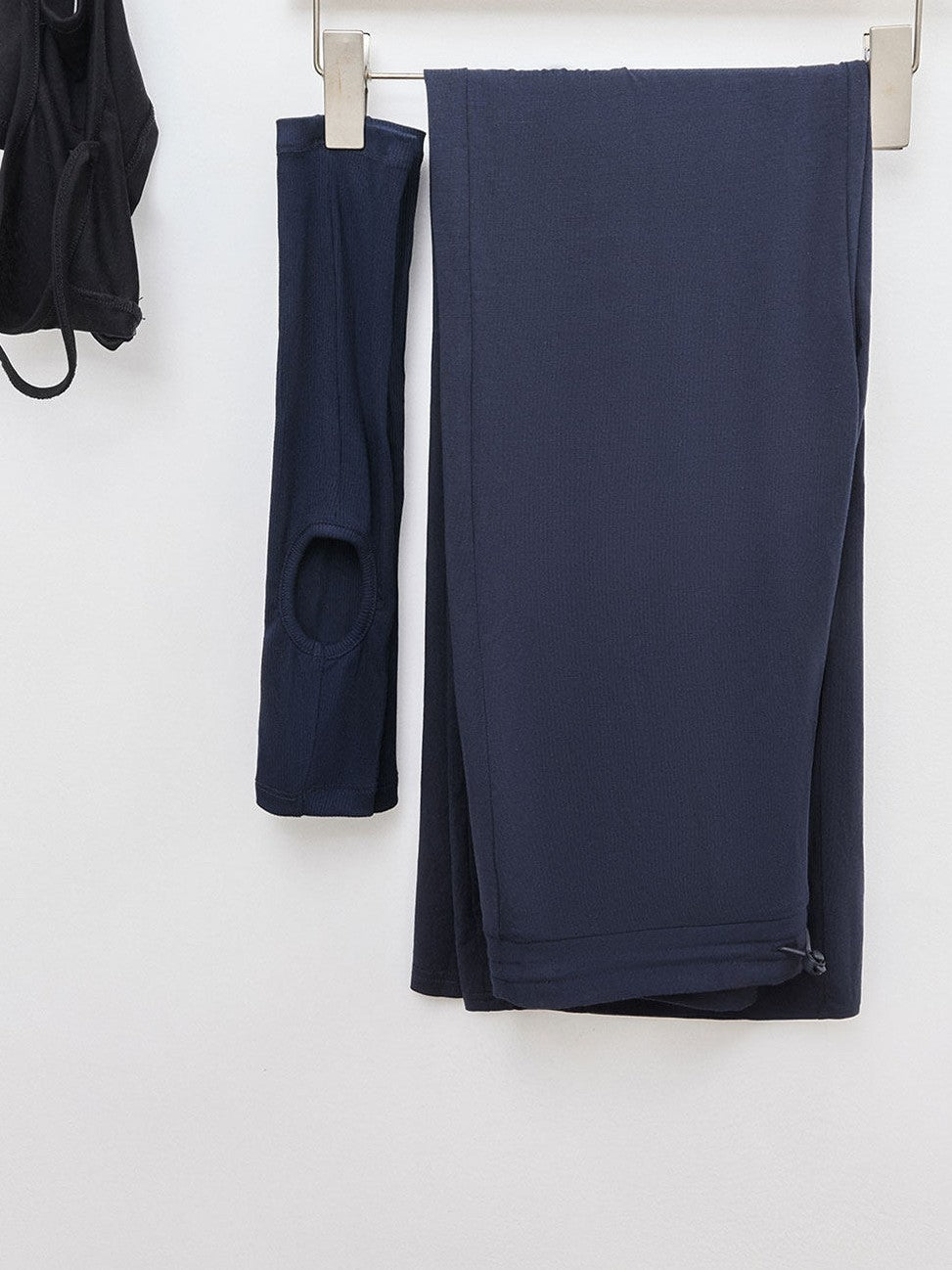 kvkv Navy Drawstring Mid Low Waist Detachable Stirrup Cuff Women&
