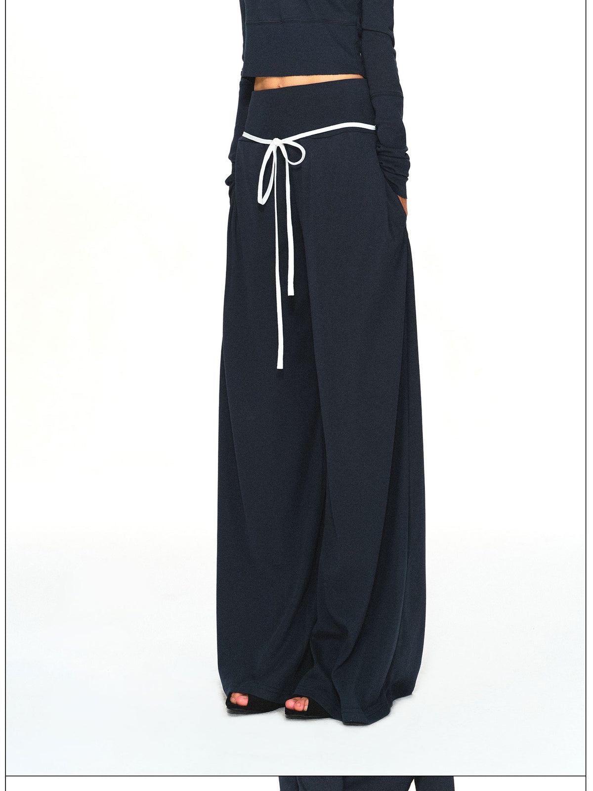 kvkv Navy Relaxed Straight Wide Waist Women&