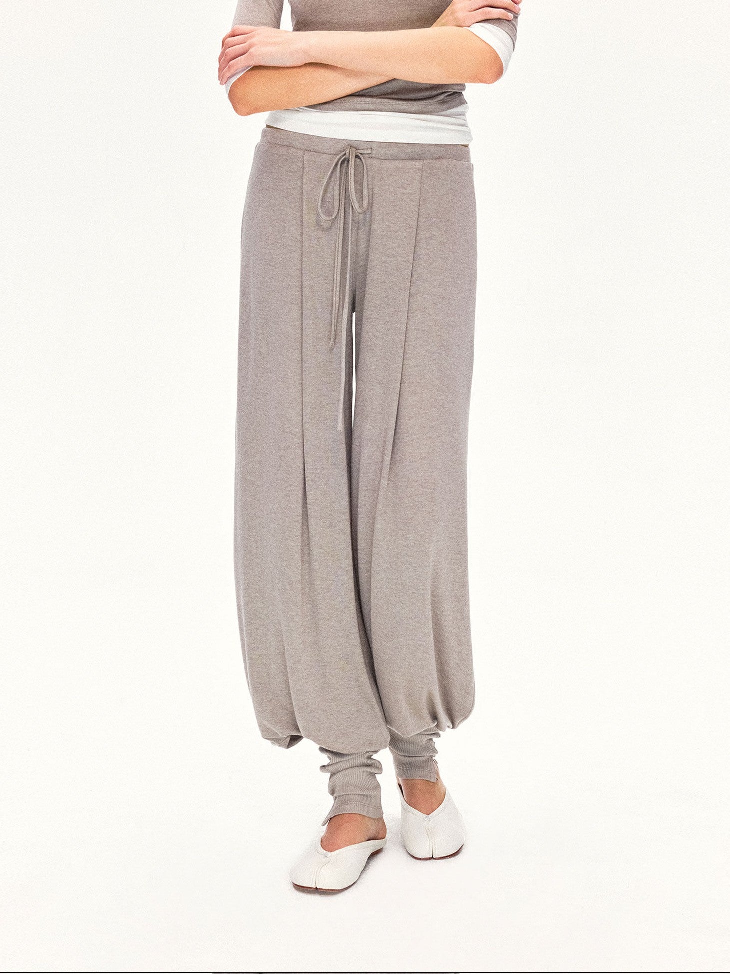 kvkv Oatmeal Pleated Detachable Sock Cuff Elastic Waist Women&