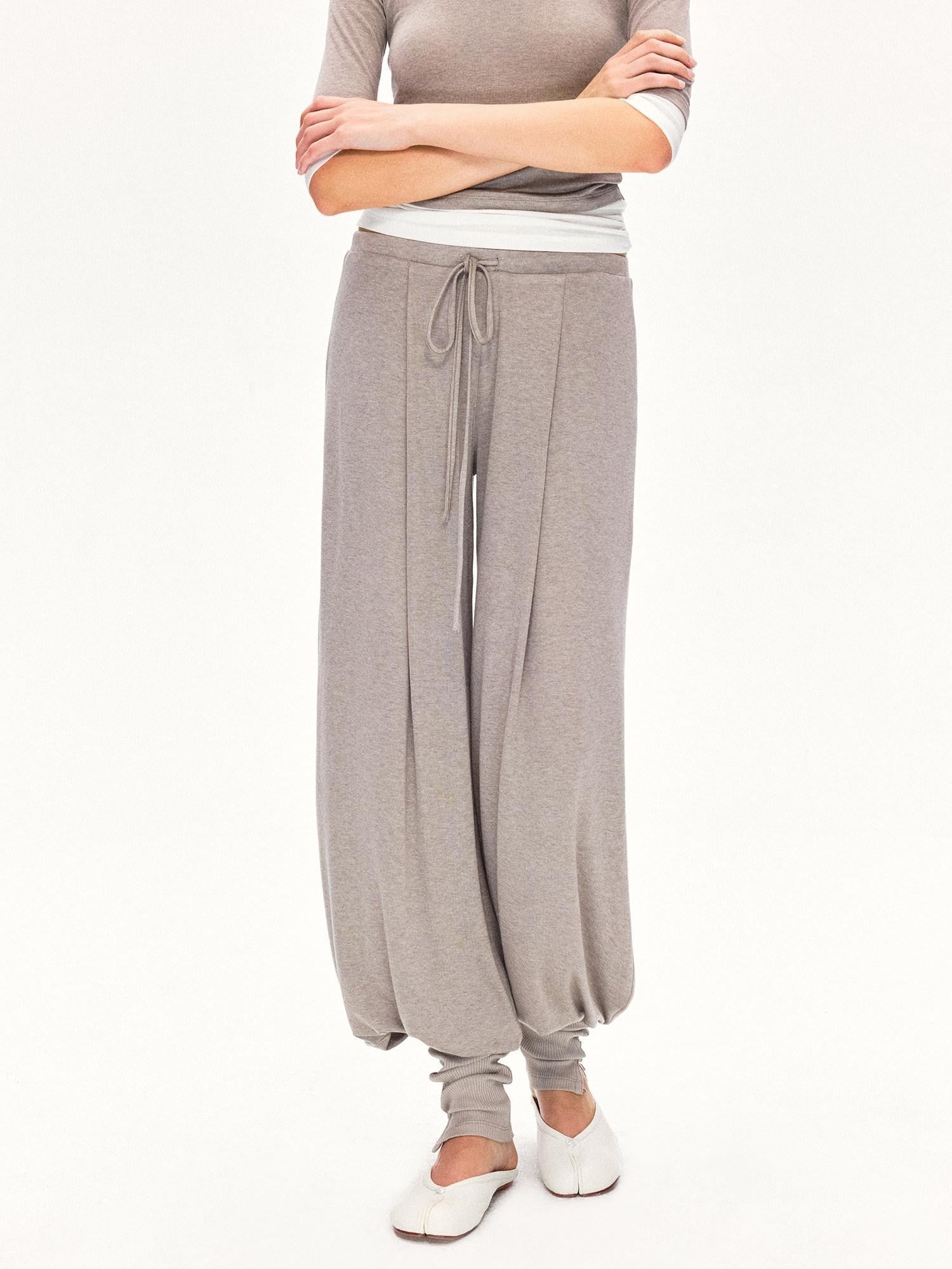 kvkv Oatmeal Pleated Detachable Sock Cuff Elastic Waist Women&