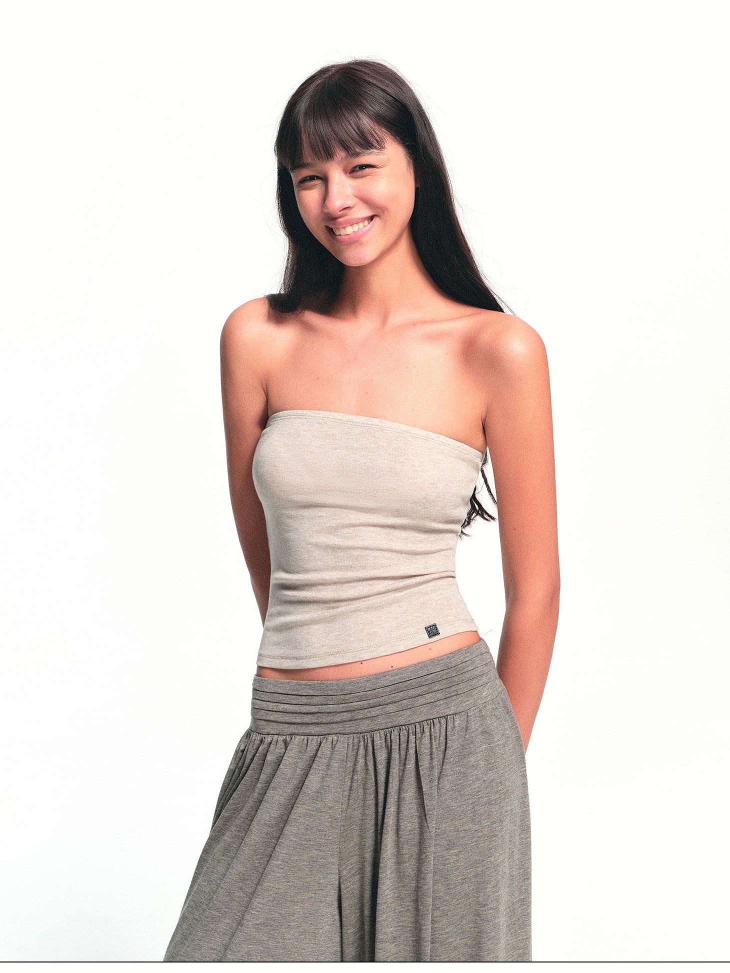 kvkv Oatmeal Sheer Cropped Cover Up Sporty Women&