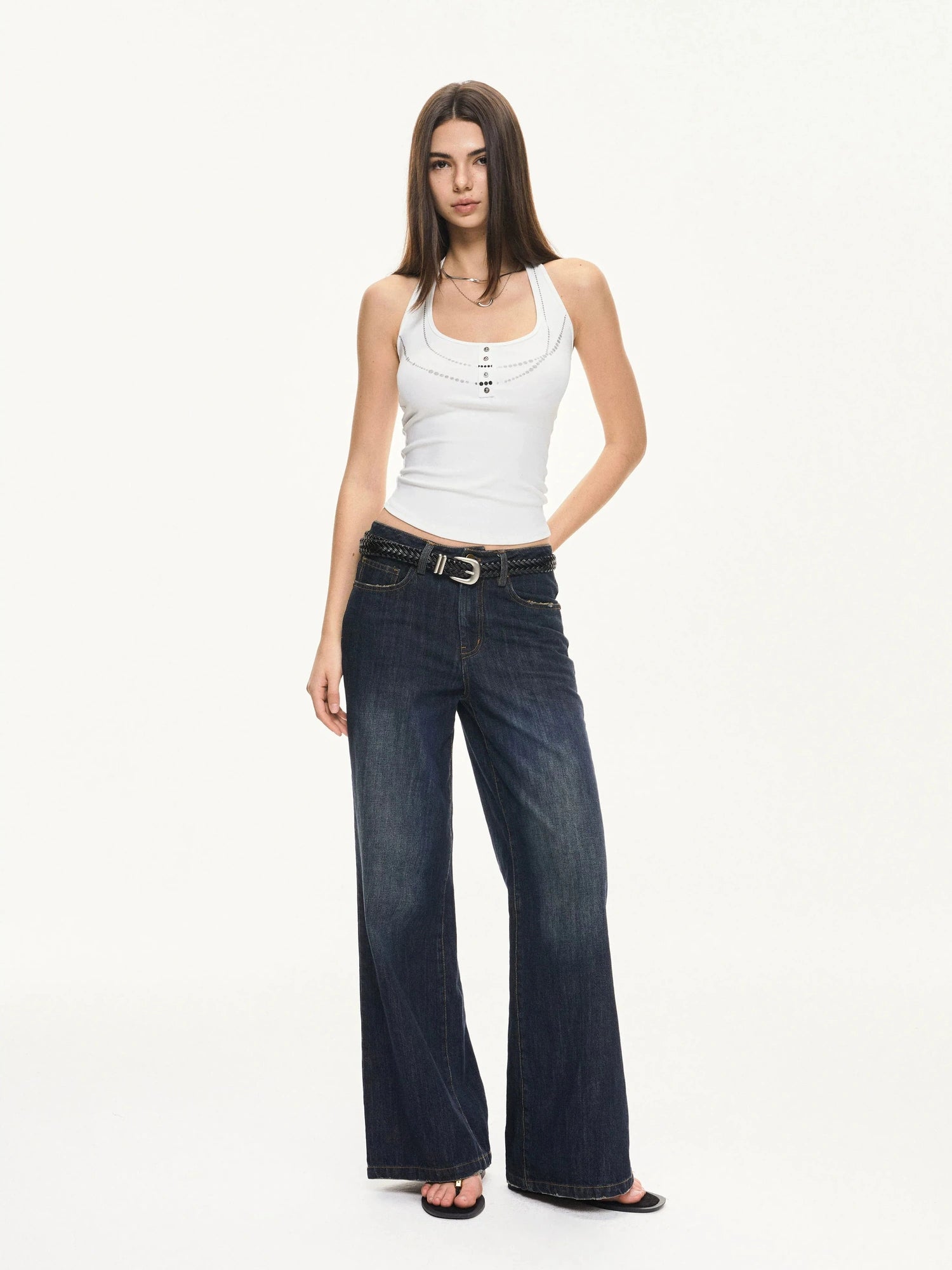 KVKV Yoga Clothing Brand - Pearl Print Halter Neck Fitted Camisole