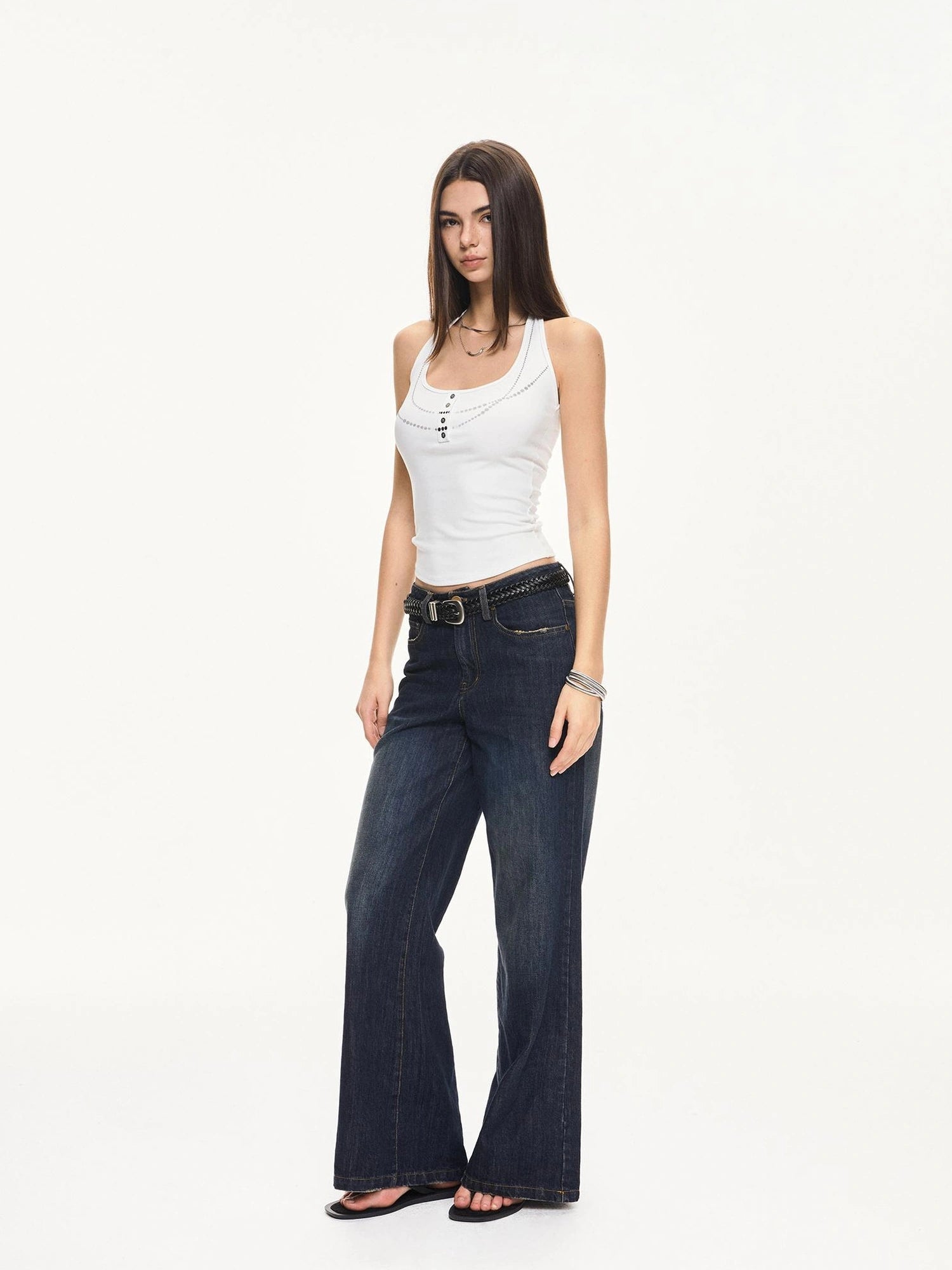 KVKV Yoga Clothing Brand - Pearl Print Halter Neck Fitted Camisole