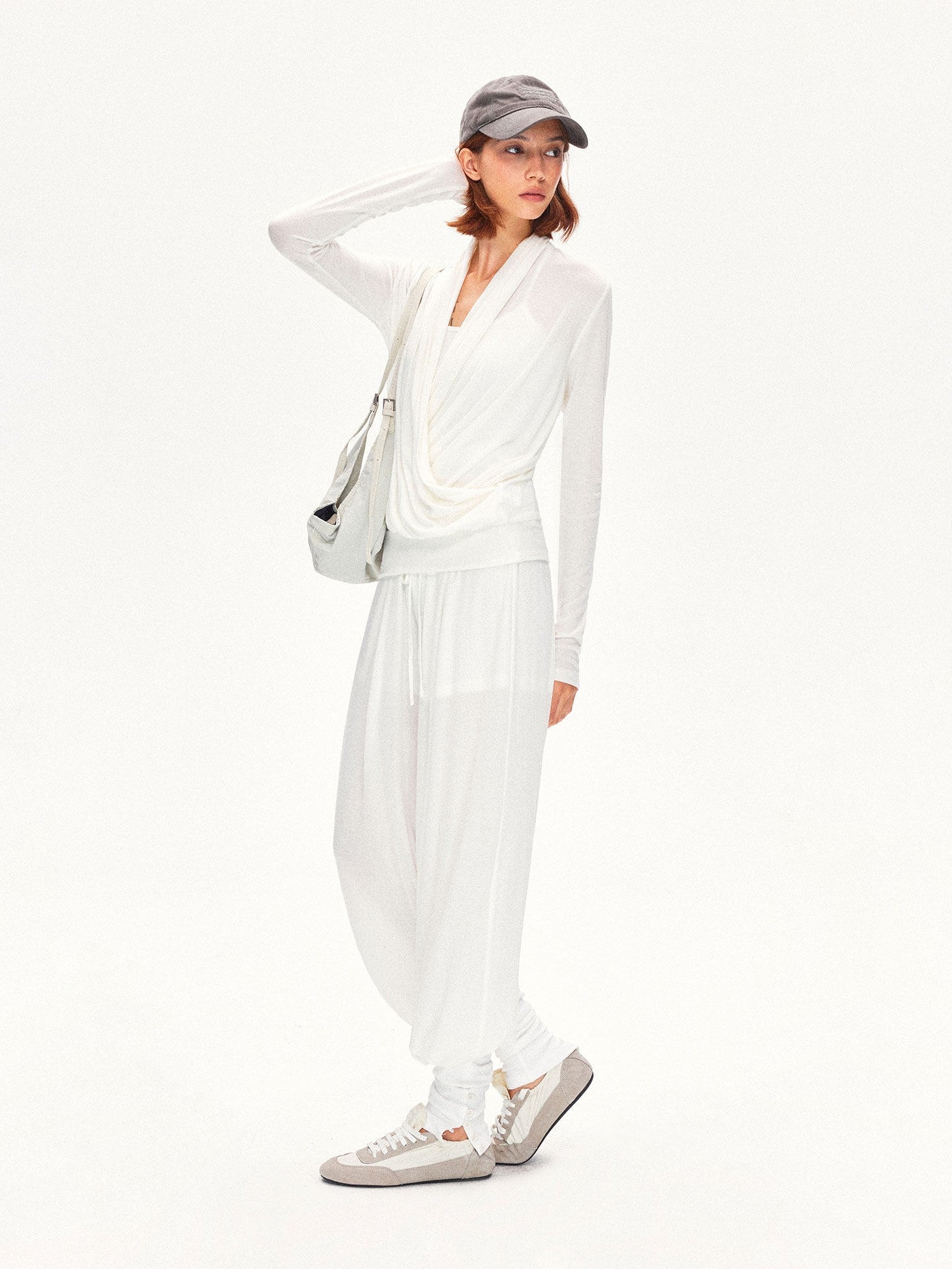 kvkv Pleated Crossover Draped V-neck Women&