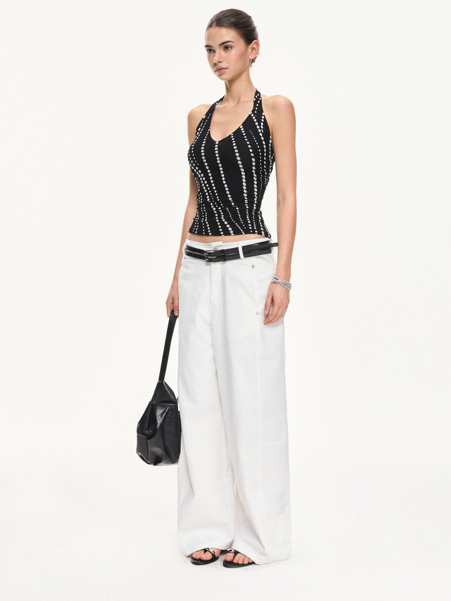 kvkv Polka Dot Backless Slim Fit Women&