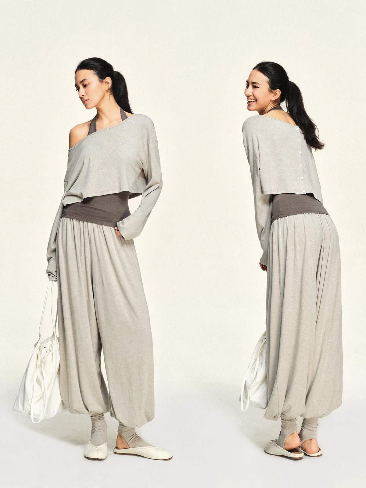 kvkv Reversible Slit Cropped Halter Neck Women&