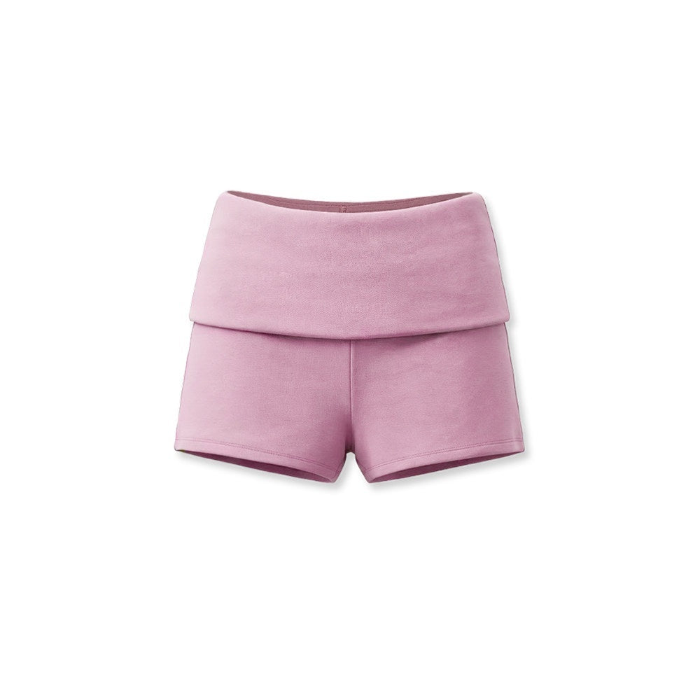 kvkv_Rose_Pink_Fold_Over_Waist_High_Stretch_Yoga_Women&