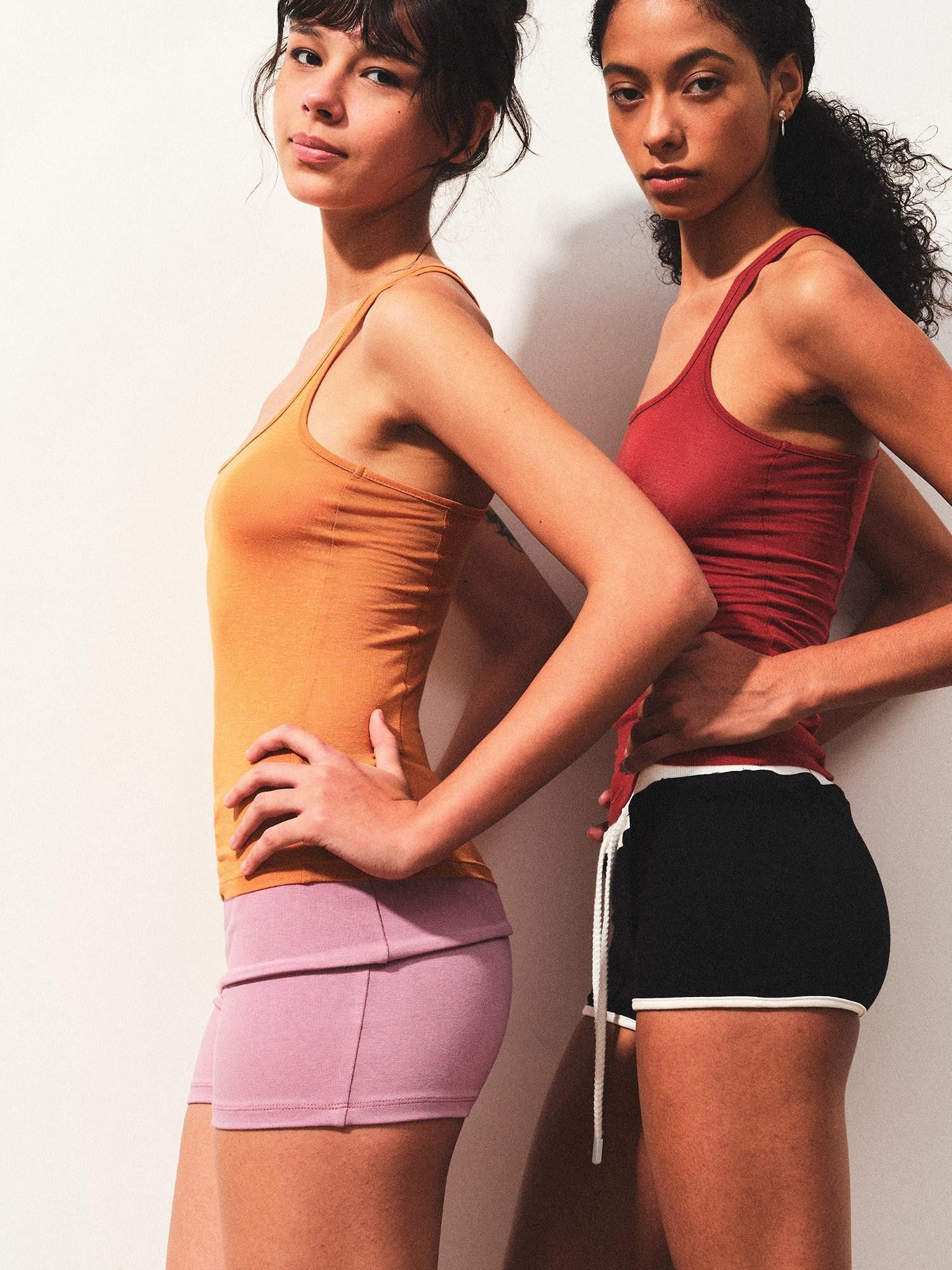 kvkv Rose Pink Fold Over Waist High Stretch Yoga Women&